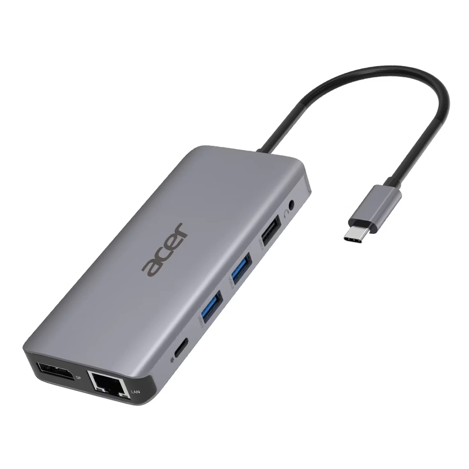12-in-1 Type-C Dongle Avec fil USB 3.2 Gen 1 (3.1 Gen 1) Type-C Argent