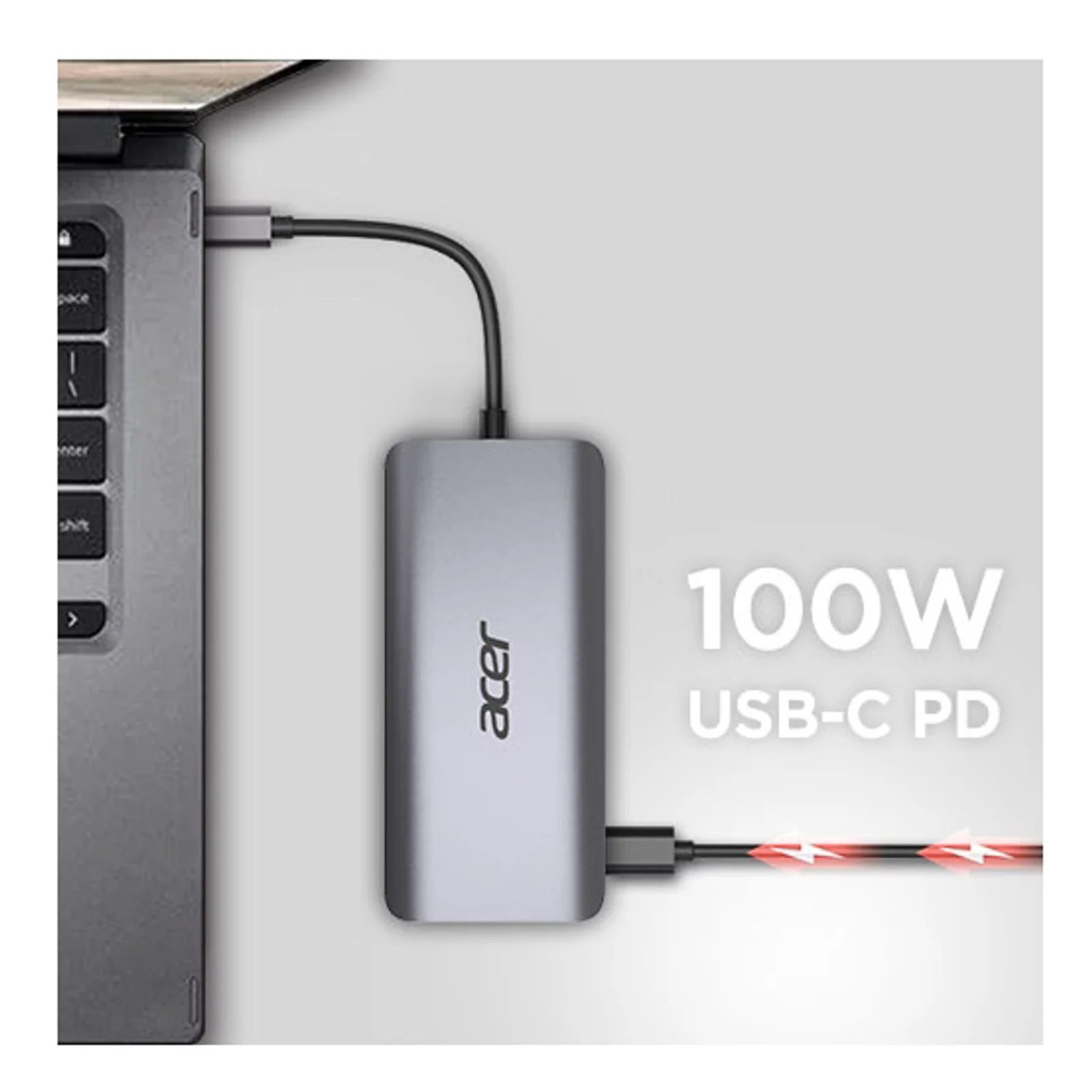 Acer 12-in-1 Type-C Dongle Avec fil USB 3.2 Gen 1 (3.1 Gen 1) Type-C Argent