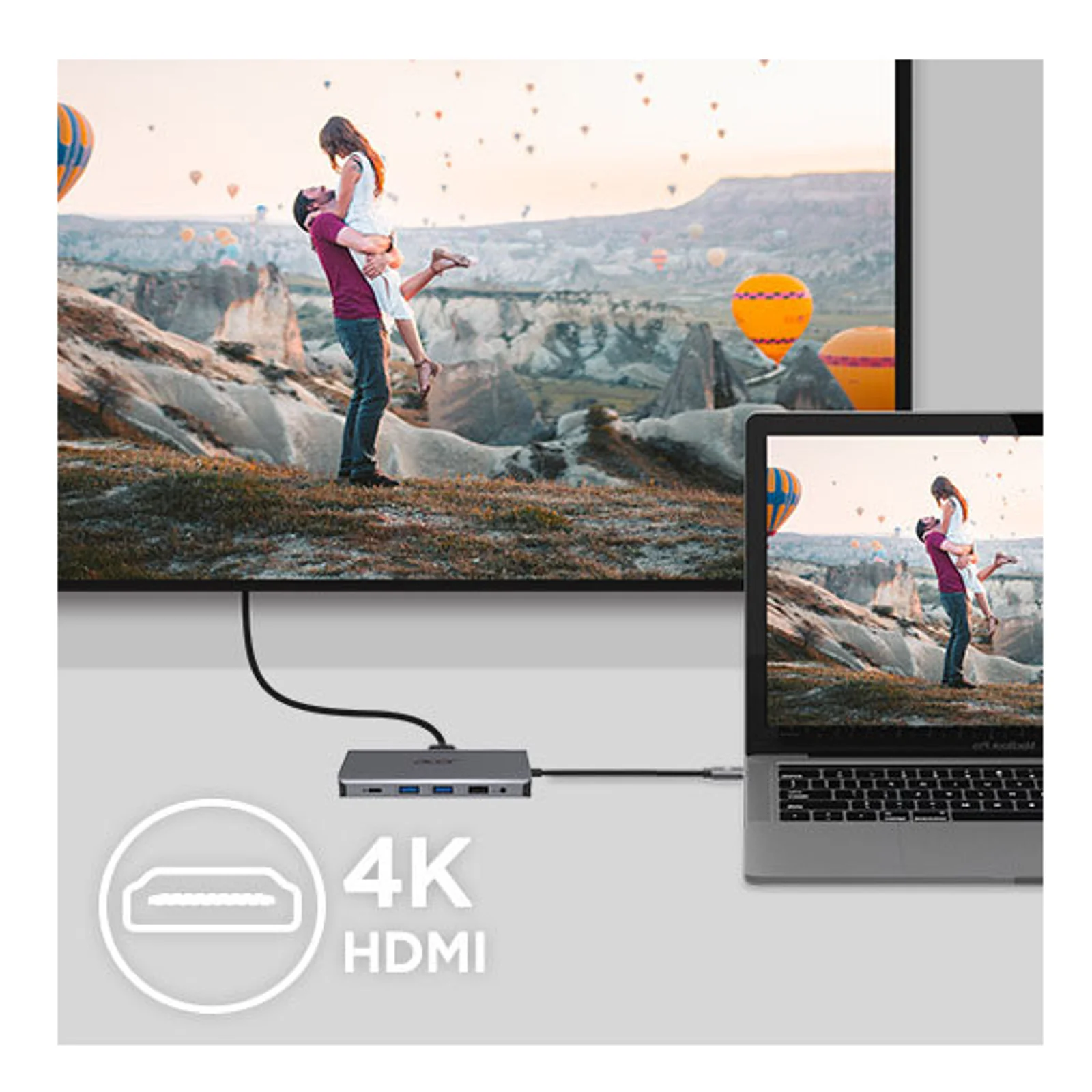 Acer 12-in-1 Type-C Dongle Avec fil USB 3.2 Gen 1 (3.1 Gen 1) Type-C Argent