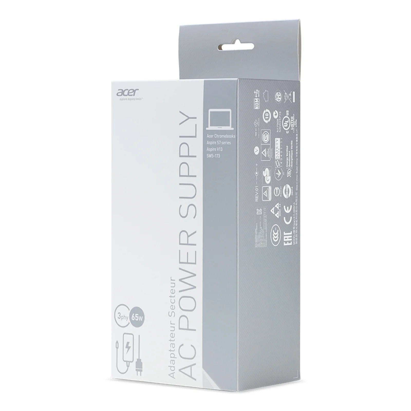 Acer AC Adapter 65W adaptateur de puissance & onduleur Intérieure Noir
