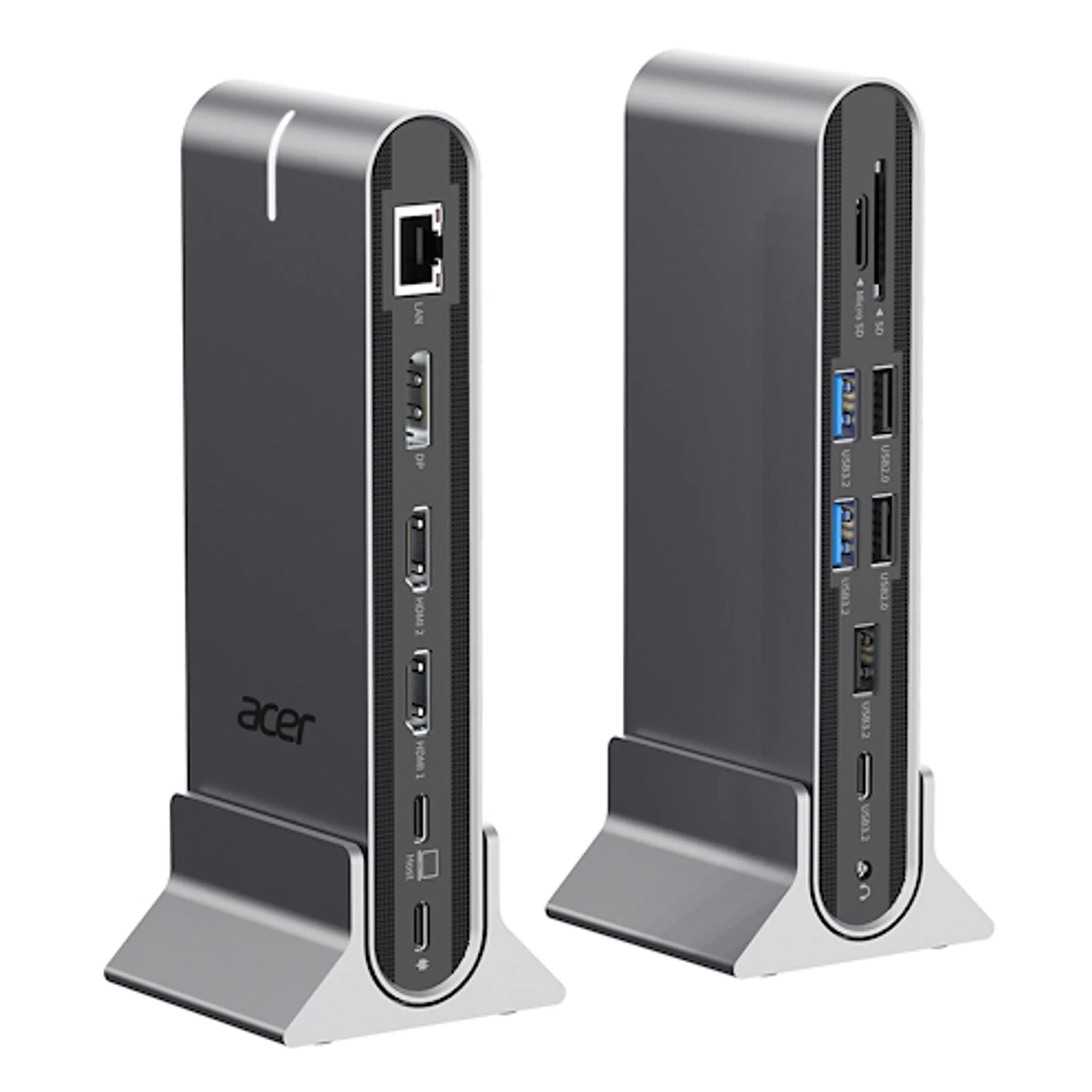 Acer HP.DSCAB.022 station d'accueil Avec fil USB 3.2 Gen 1 (3.1 Gen 1) Type-C Argent