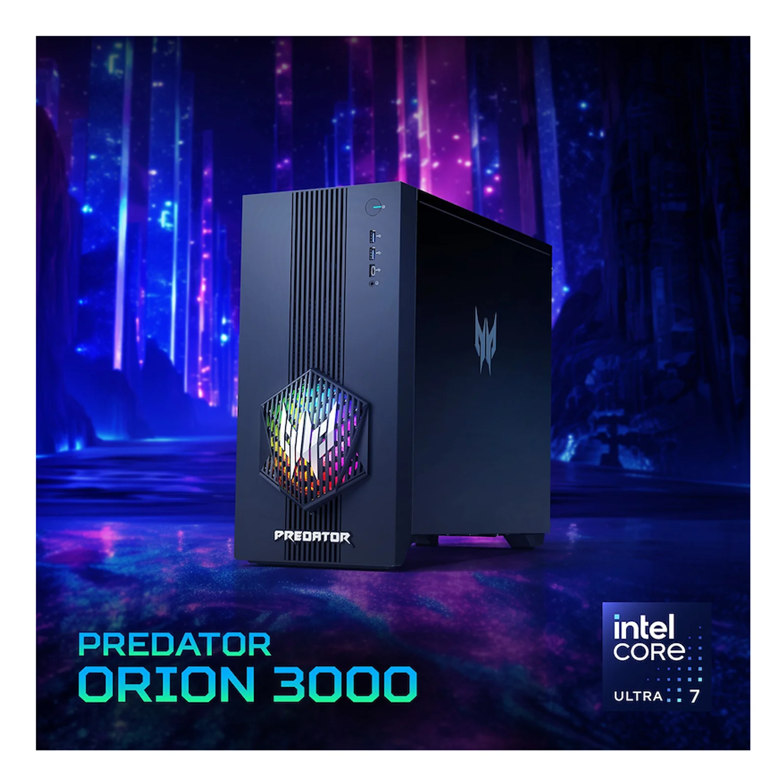 Acer Predator PO3-665_H610 Intel® Core™ i7 i7-14700F 32 Go DDR4-SDRAM 1 To SSD NVIDIA GeForce RTX 5070 Windows 11 Home Bureau PC Noir