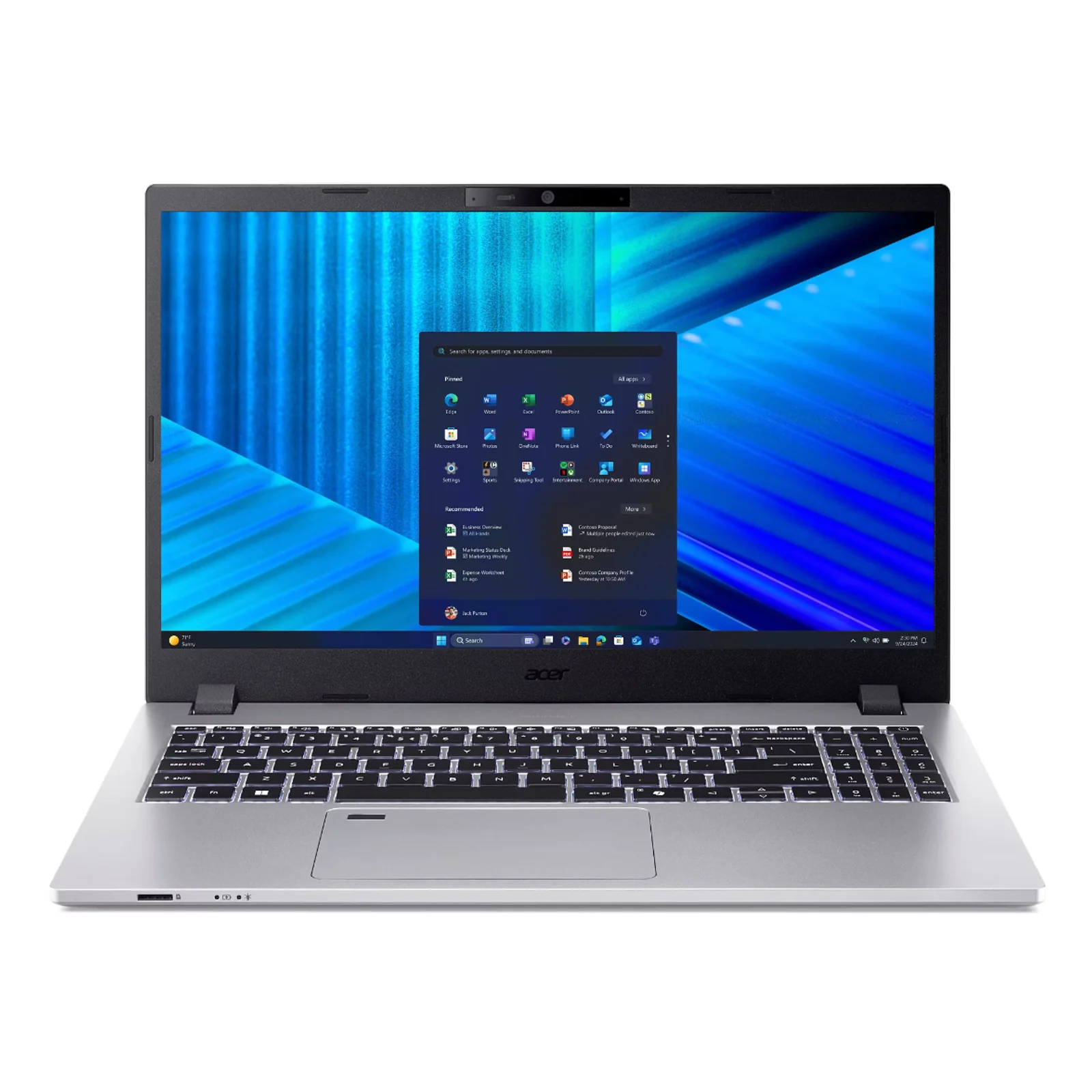 TravelMate P2 TMP215-75-G2-TCO-710Z Intel Core Ultra 7 155H Ordinateur portable 39,6 cm (15.6") Full HD 16 Go DDR5-SDRAM 512 Go SSD Wi-Fi 6 (802.11ax) Windows 11 Pro Argent