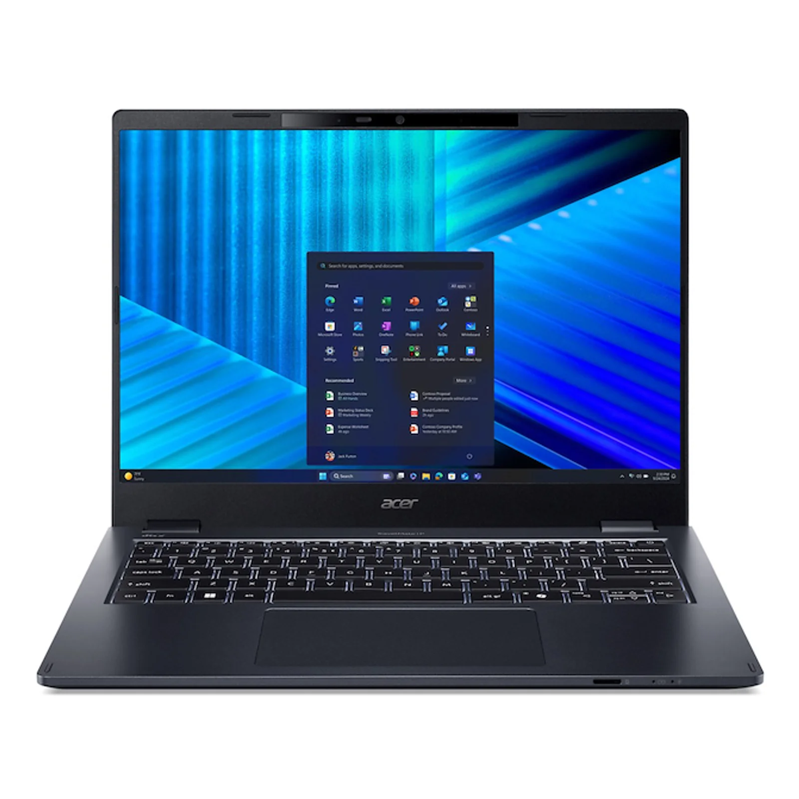 TravelMate P4 TMP414-55-TCO-510W Intel Core Ultra 5 225U Ordinateur portable 35,6 cm (14") WUXGA 16 Go DDR5-SDRAM 512 Go SSD Wi-Fi 7 (802.11be) Windows 11 Pro Bleu