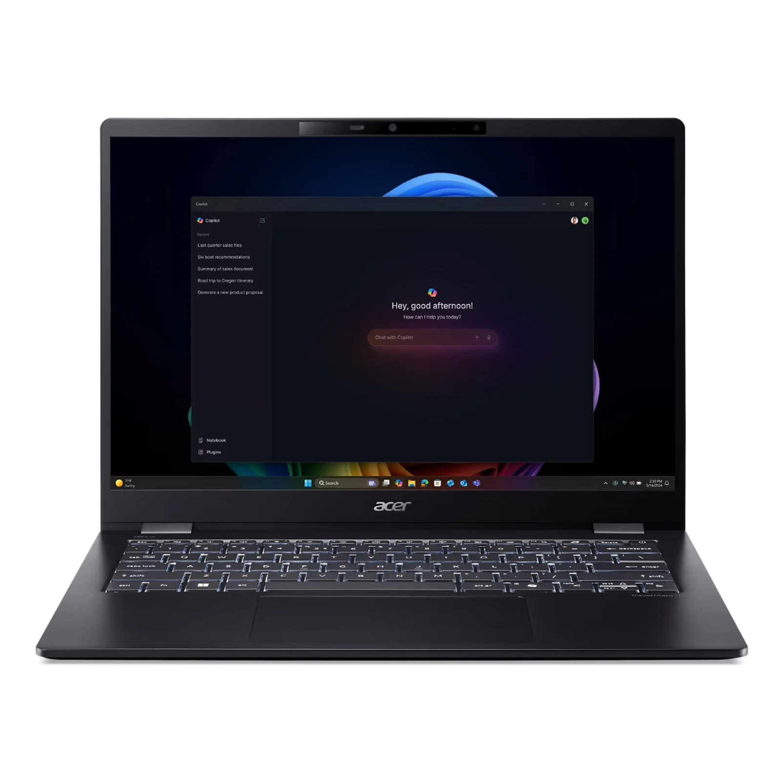 TravelMate P6 14 AI TMP614-54-TCO-71LG Copilot+ PC Intel Core Ultra 7 256V Ordinateur portable 35,6 cm (14") WUXGA 16 Go LPDDR5x-SDRAM 1 To SSD Wi-Fi 7 (802.11be) Windows 11 Pro Noir