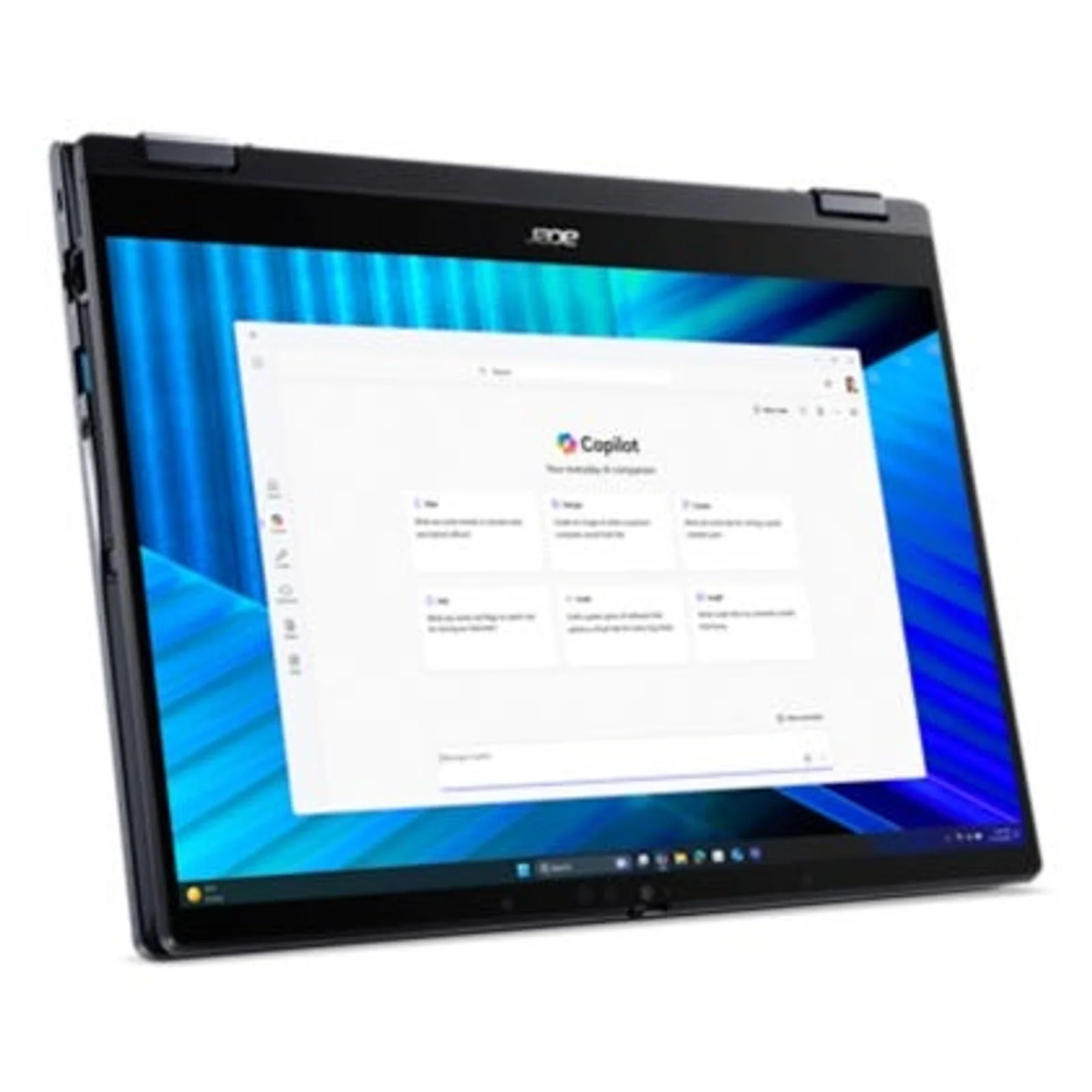 Acer TravelMate TMP414RN-55-TCO-58UA Intel Core Ultra 5 225U Hybride (2-en-1) 35,6 cm (14") Écran tactile WQXGA+ 16 Go DDR5-SDRAM 512 Go SSD Wi-Fi 7 (802.11be) Windows 11 Pro Bleu