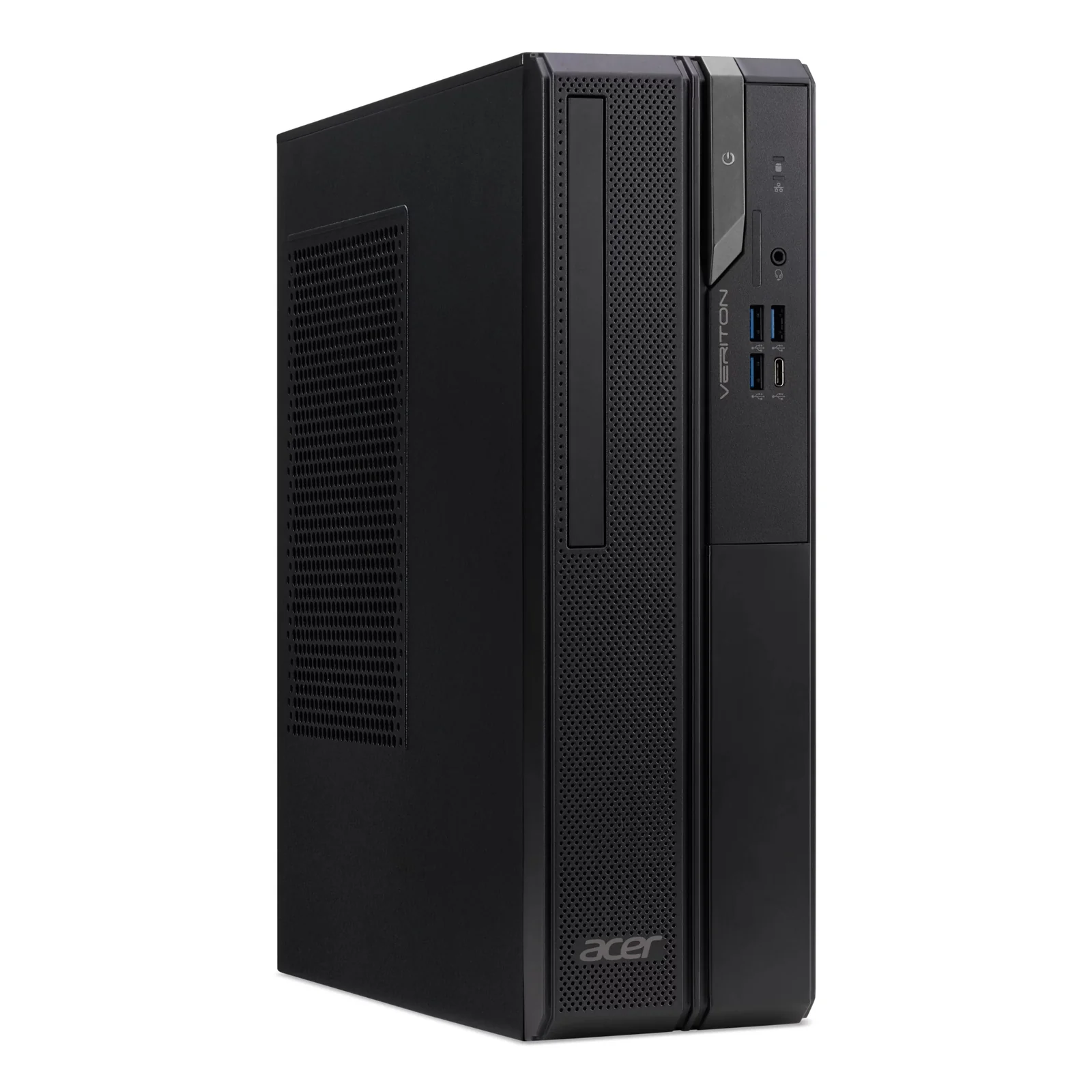 Acer Veriton X2 VX2723GT, vue de face légèrement inclinée avec panneau avant noir