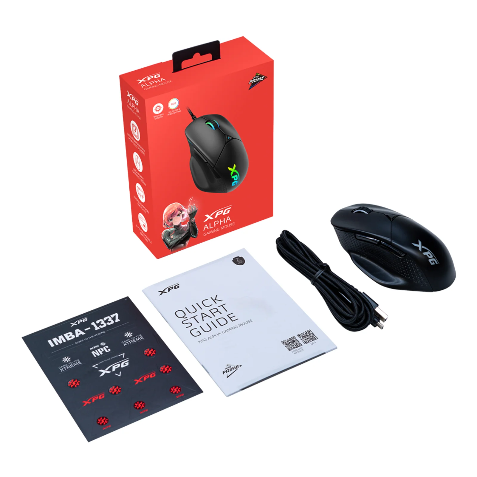XPG ALPHA souris Gaming Droitier USB Type-C Optique 16000 DPI