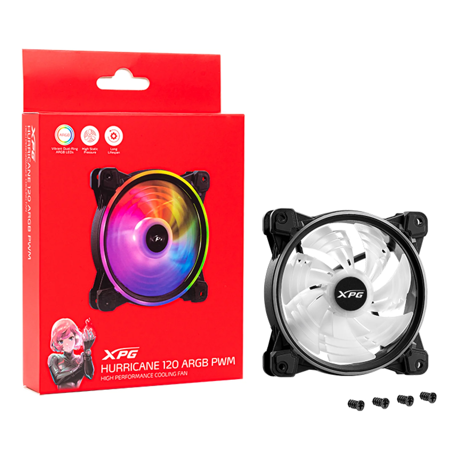 XPG HURRICANE 120 ARGB PWM Carte-mère Ventilateur 12 cm Noir 1 pièce(s)