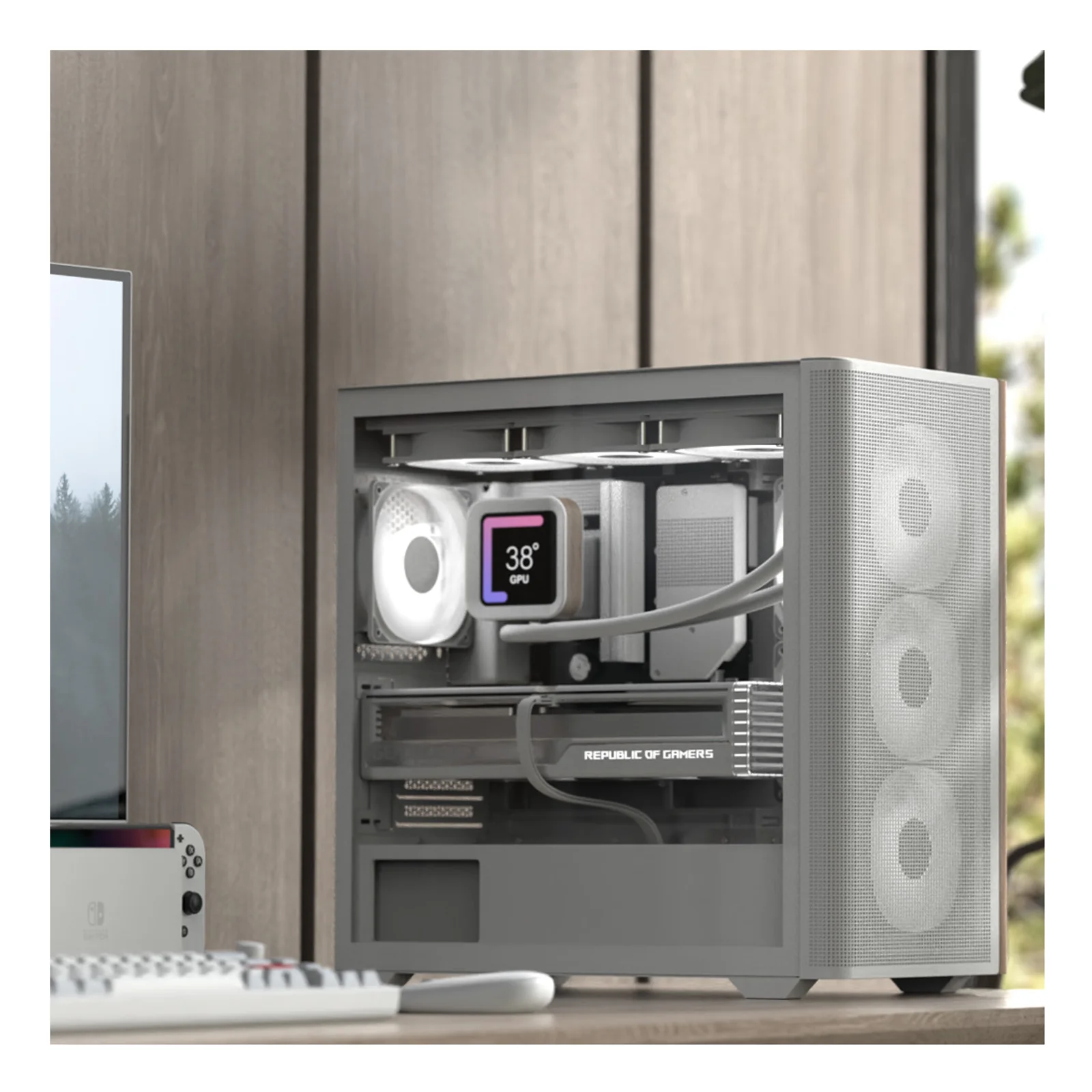 Aerocool D301A Mini Tower Blanc, Bois