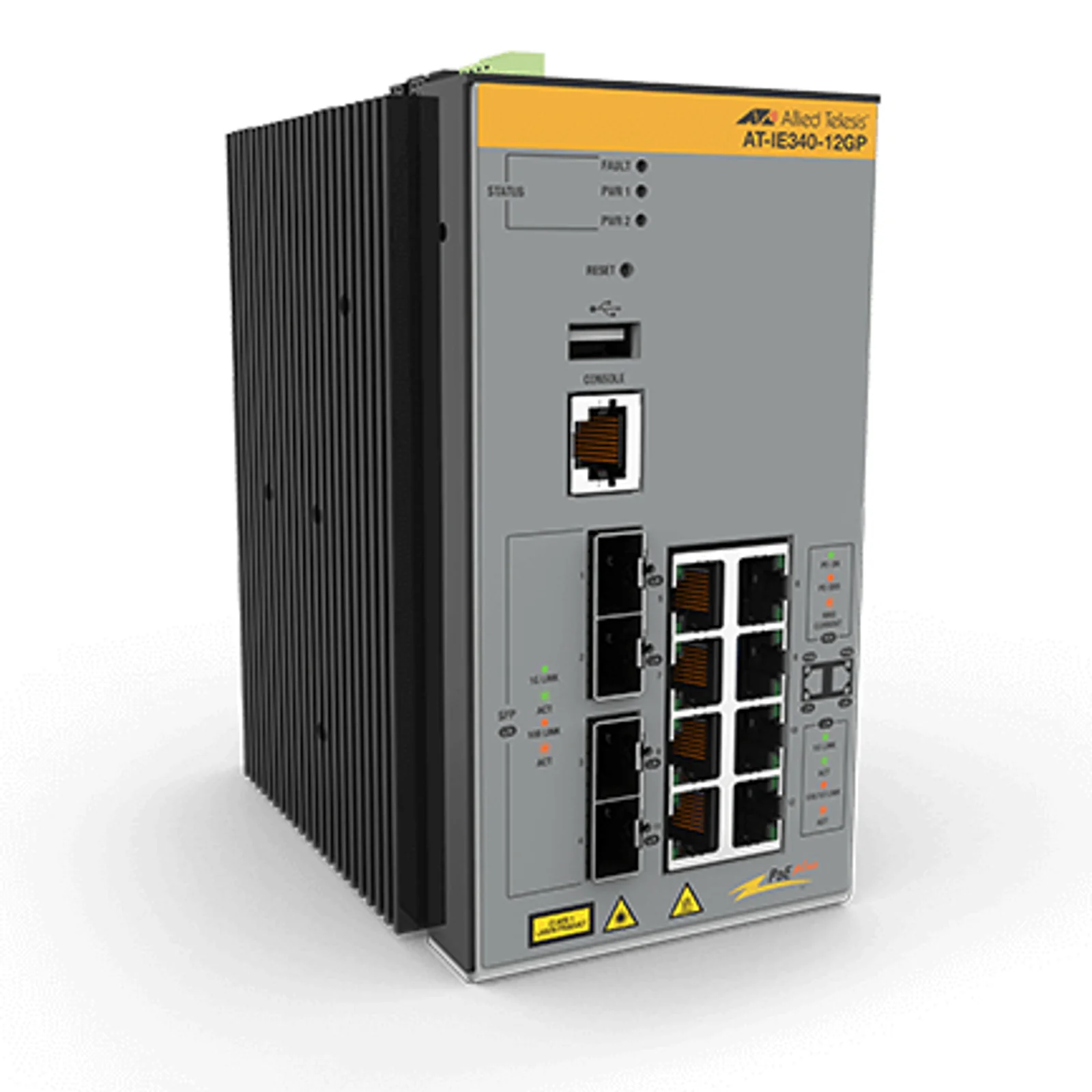 AT-IE340-12GP-80 Géré L3 Gigabit Ethernet (10/100/1000) Connexion Ethernet, supportant l'alimentation via ce port (PoE) Gris