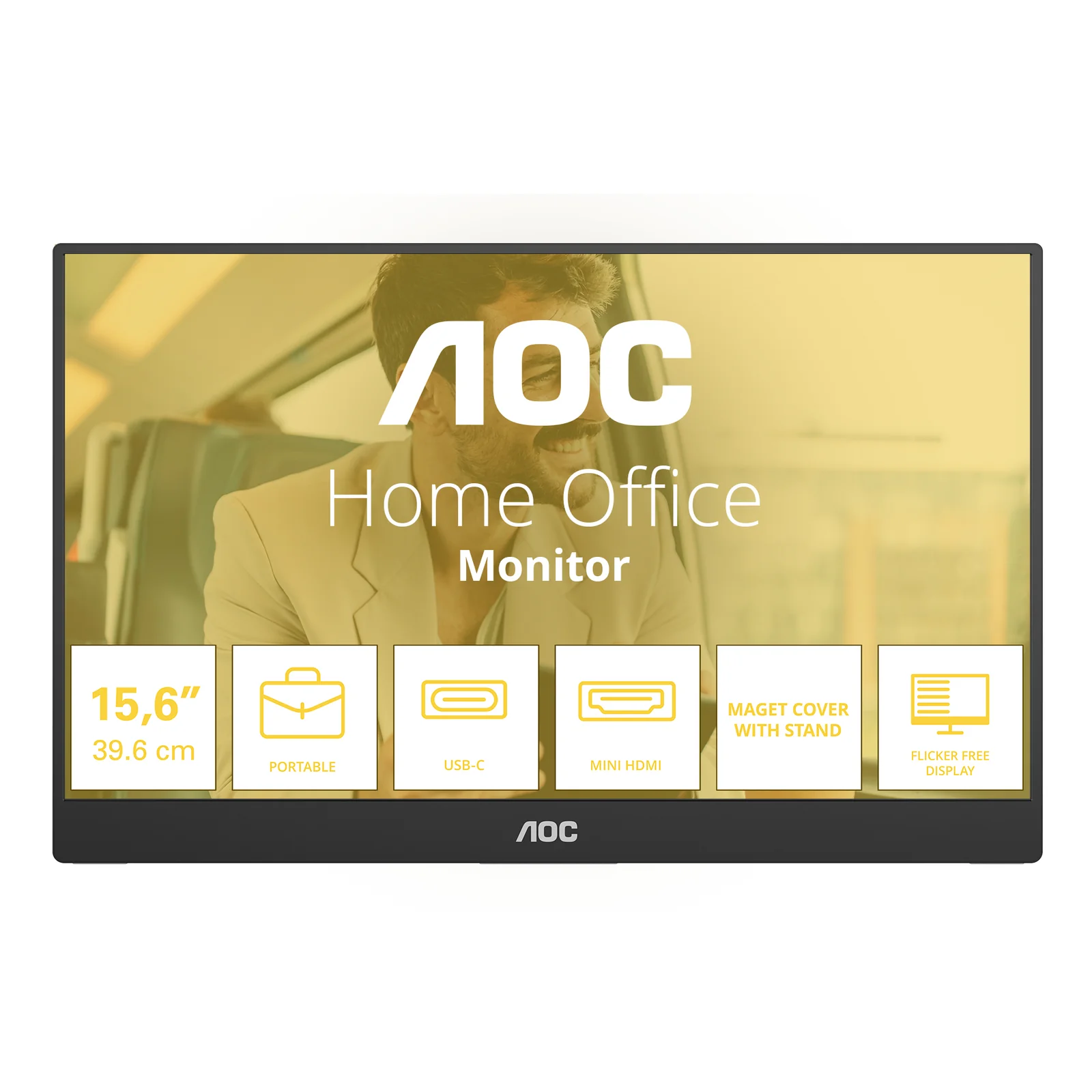 16T20E2 téléviseur et moniteur portables Moniteur portable Noir 39,6 cm (15.6") LED 1920 x 1080 pixels