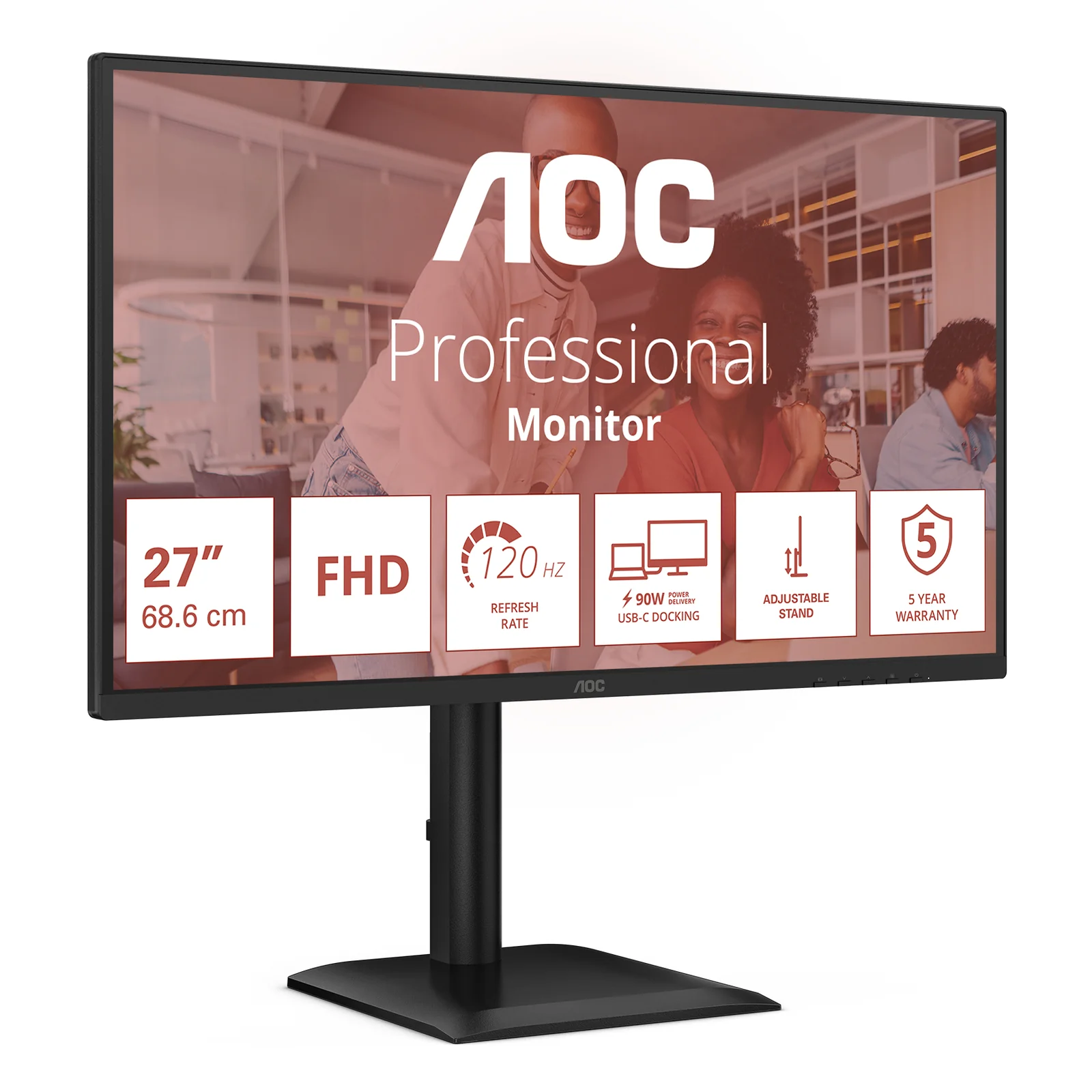 AOC 27E4CV écran plat de PC 68,6 cm (27") 1920 x 1080 pixels Full HD LED Noir