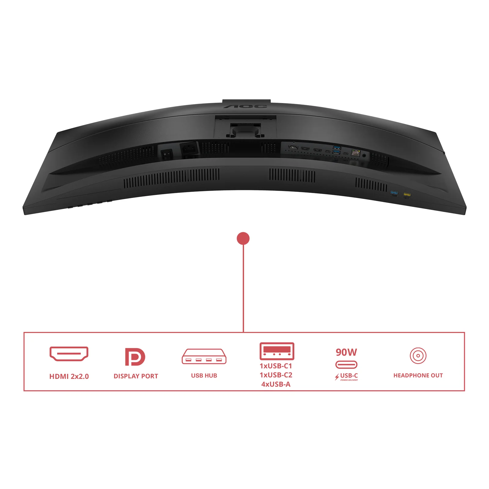 AOC E4 CU34E4CW écran plat de PC 86,4 cm (34") 3440 x 1440 pixels UltraWide Quad HD LED Noir