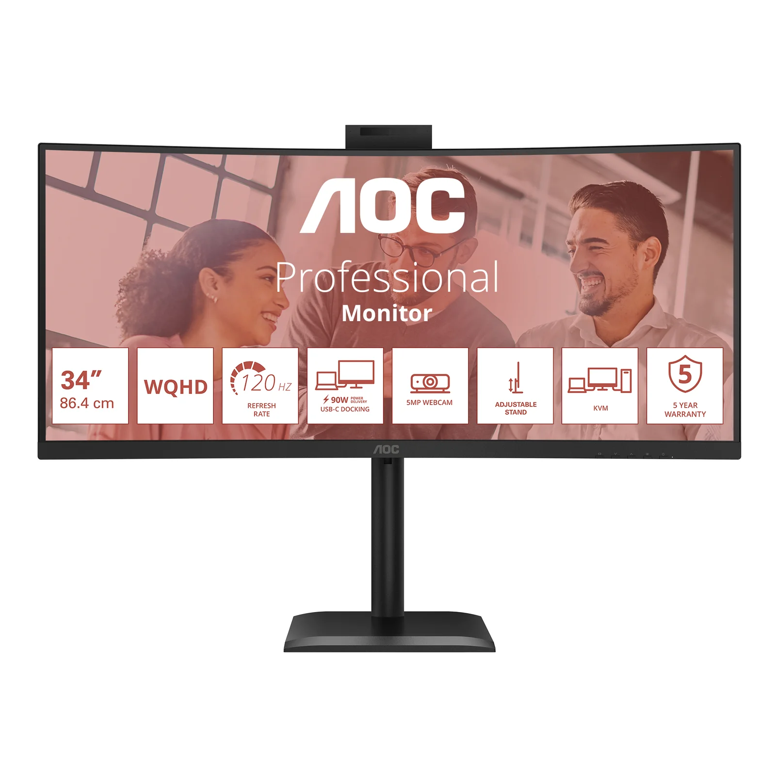 E4 CU34E4CW écran plat de PC 86,4 cm (34") 3440 x 1440 pixels UltraWide Quad HD LED Noir