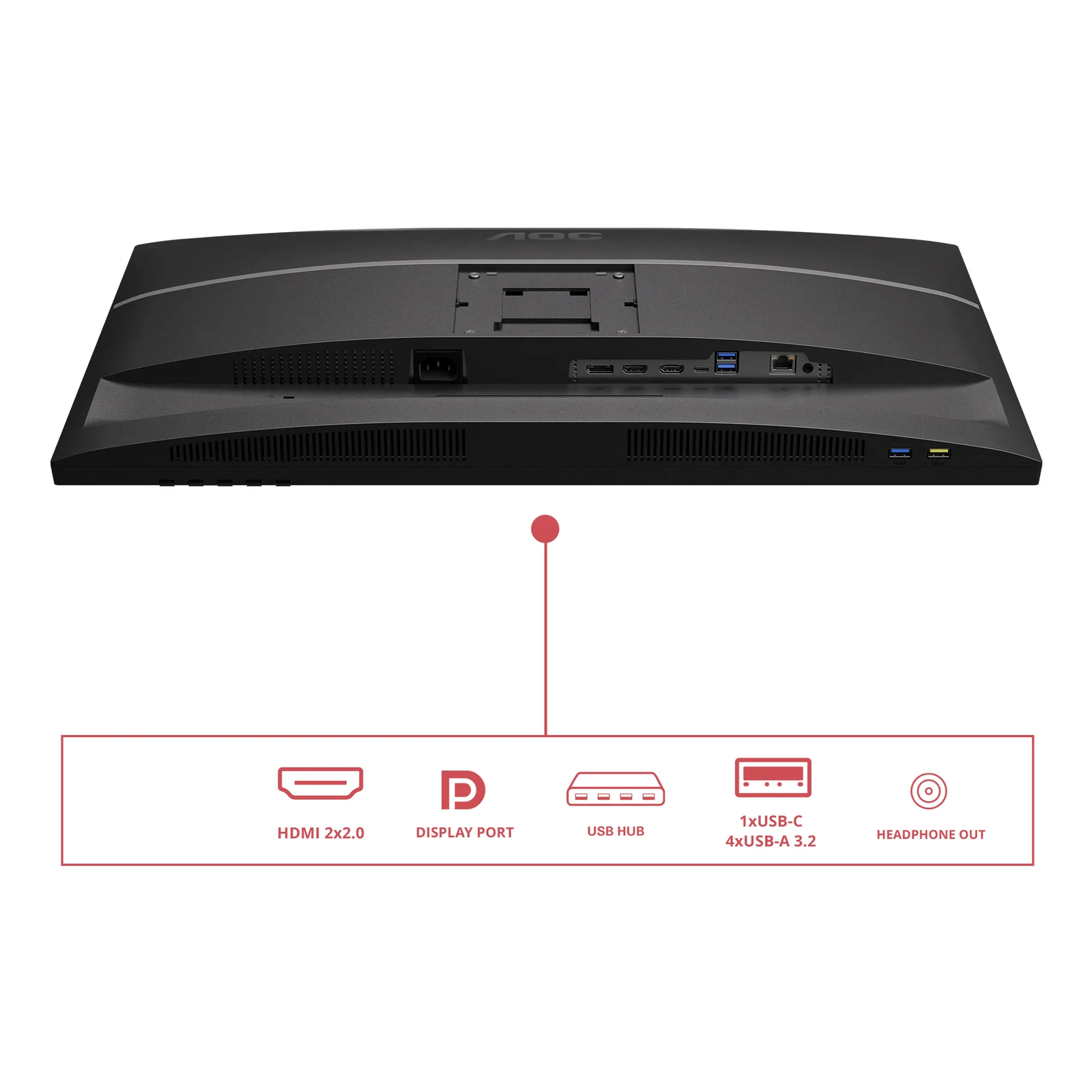 AOC E4 U27E4CV écran plat de PC 68,6 cm (27") 3840 x 2160 pixels 4K Ultra HD LED Noir