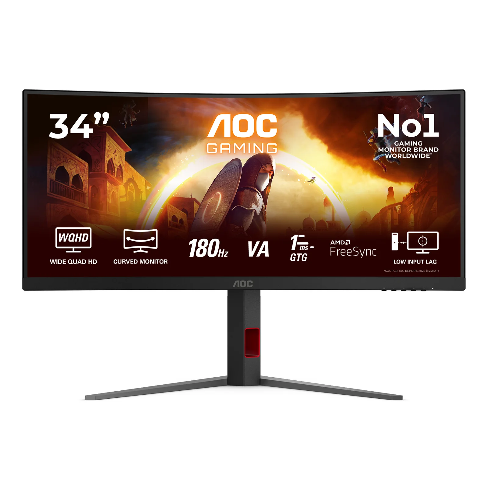 G4 CU34G4 écran plat de PC 86,4 cm (34") 3440 x 1440 pixels Wide Quad HD LED Noir, Rouge