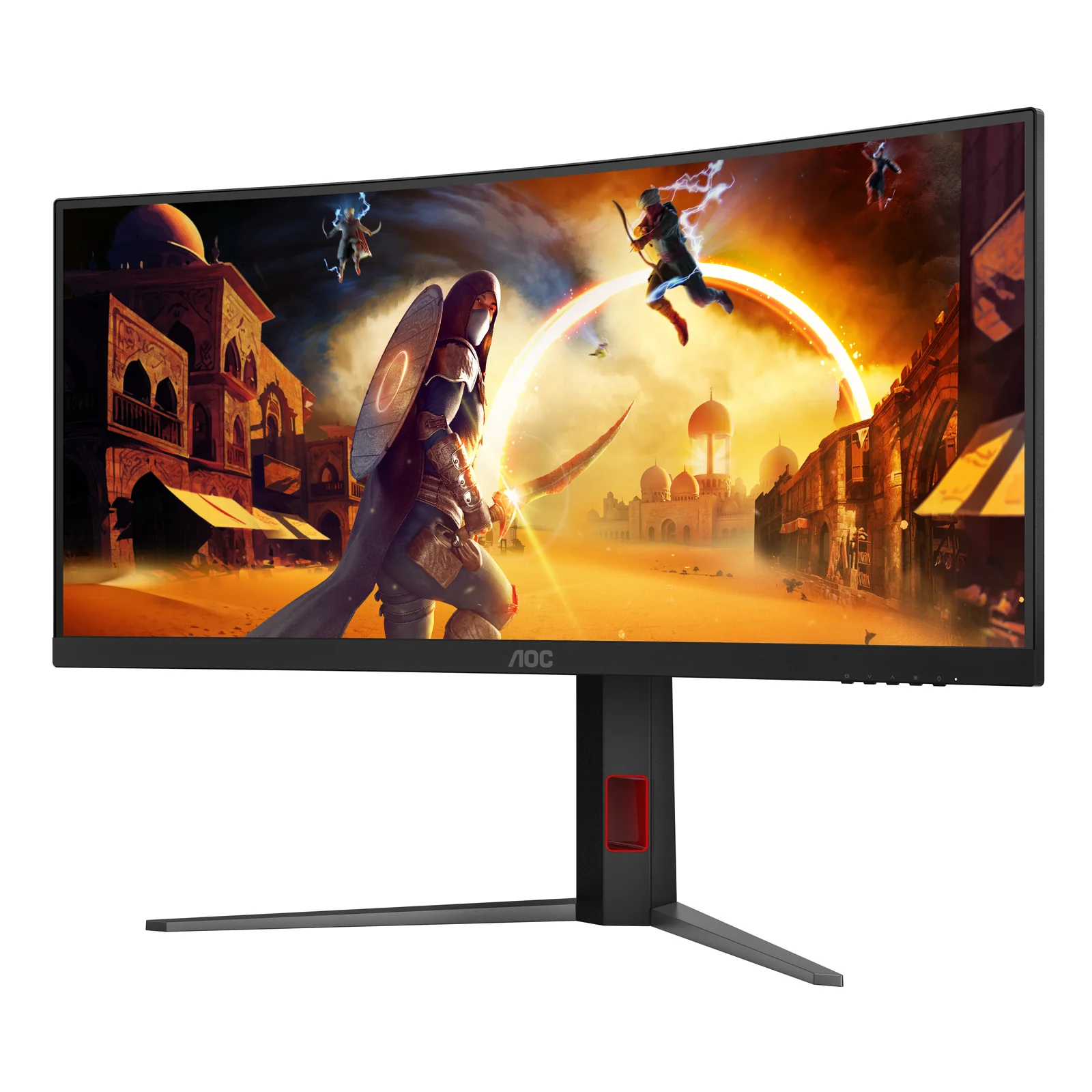 AOC G4 CU34G4 écran plat de PC 86,4 cm (34") 3440 x 1440 pixels Wide Quad HD LED Noir, Rouge
