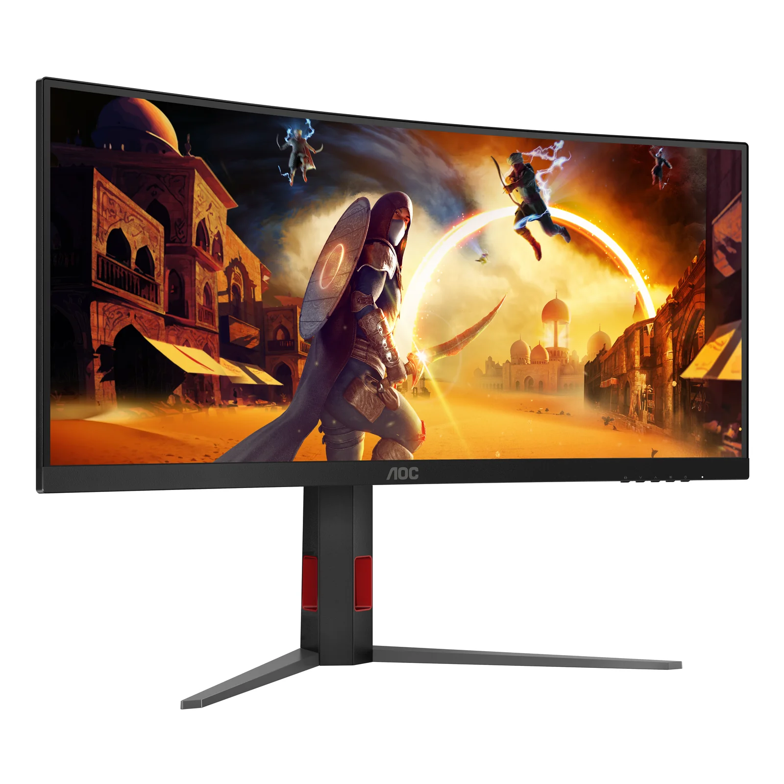 AOC G4 CU34G4Z écran plat de PC 86,4 cm (34") 3440 x 1440 pixels Wide Quad HD LED Noir, Rouge