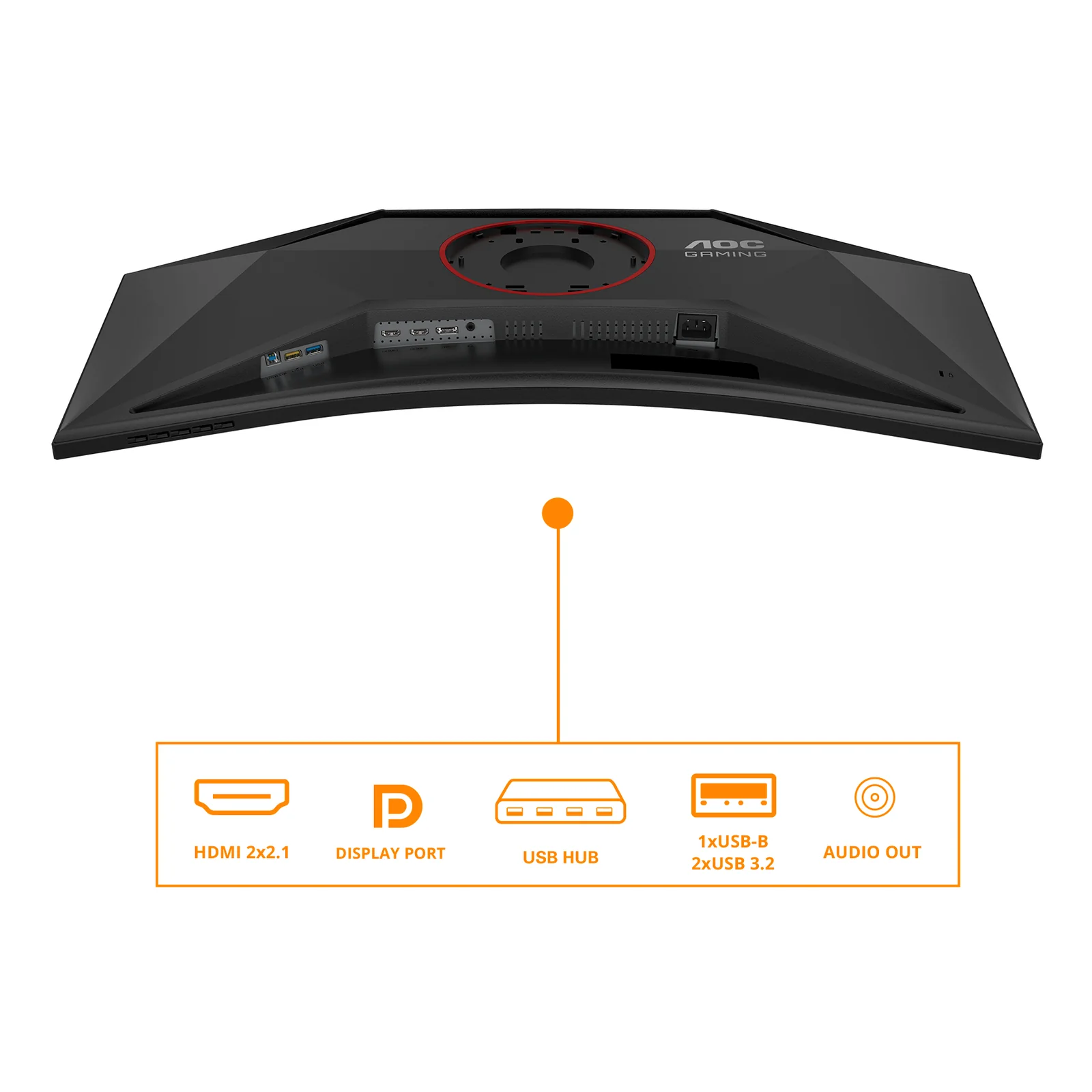 AOC G4 CU34G4Z écran plat de PC 86,4 cm (34") 3440 x 1440 pixels Wide Quad HD LED Noir, Rouge
