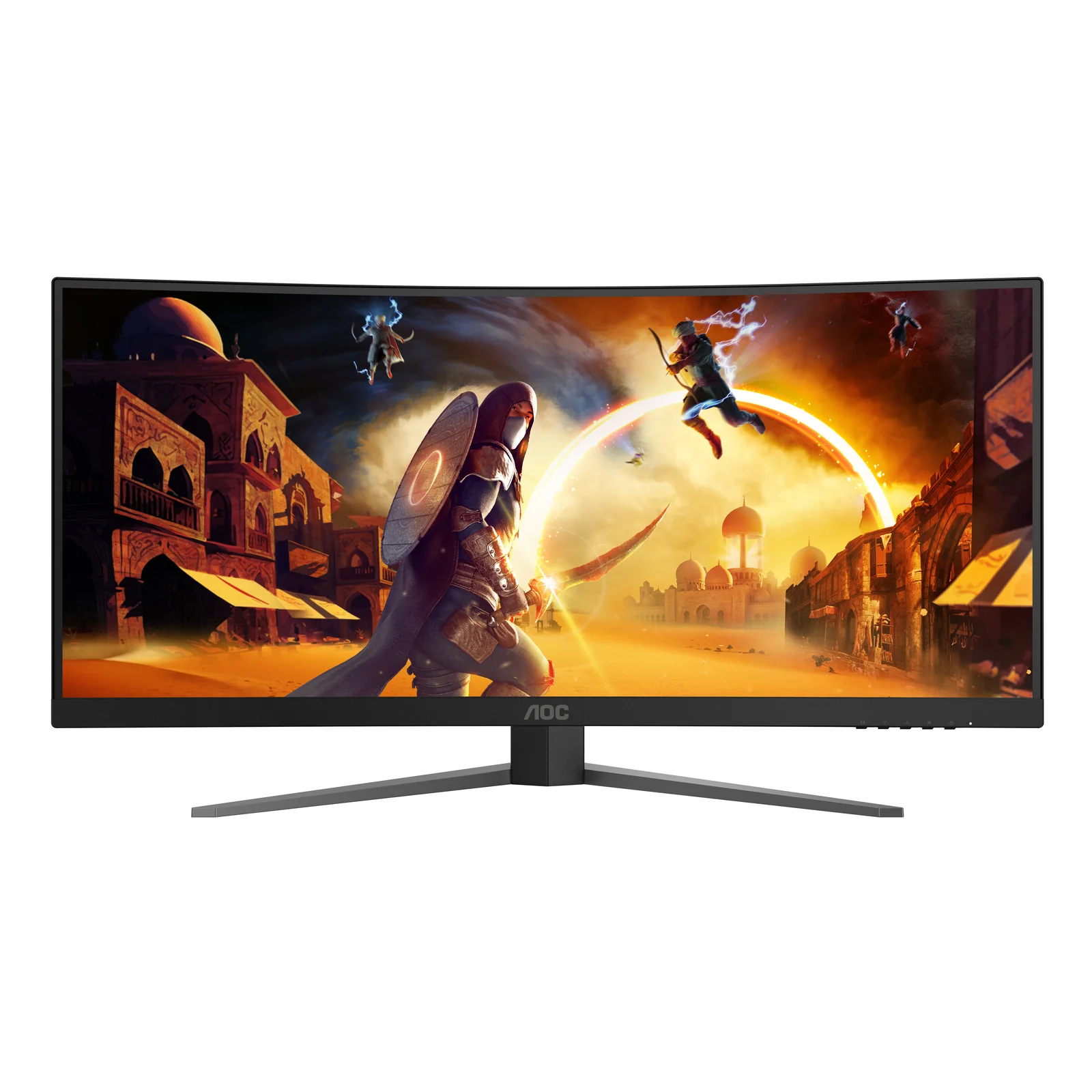 AOC G4 CU34G4Z écran plat de PC 86,4 cm (34") 3440 x 1440 pixels Wide Quad HD LED Noir, Rouge