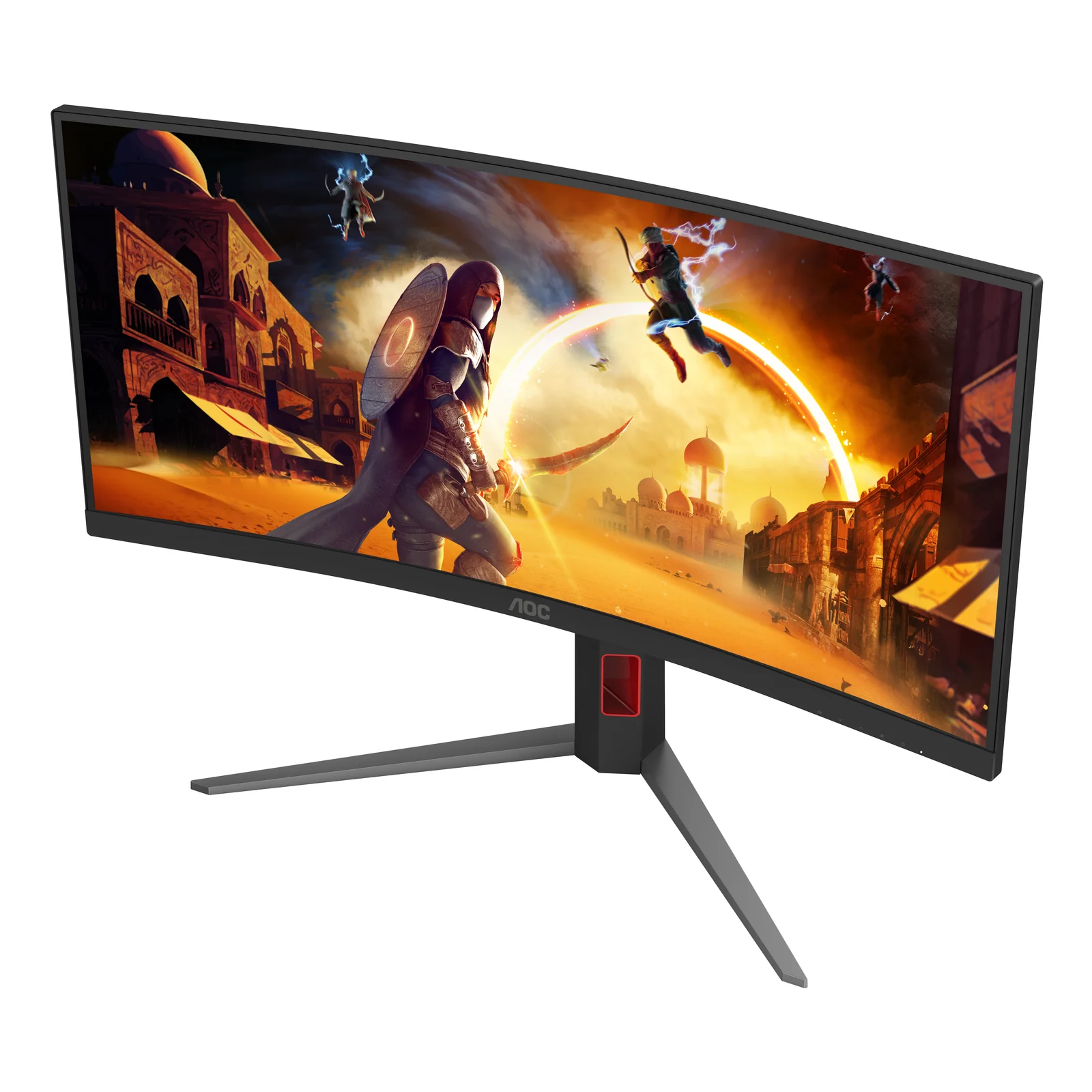 AOC G4 CU34G4Z écran plat de PC 86,4 cm (34") 3440 x 1440 pixels Wide Quad HD LED Noir, Rouge