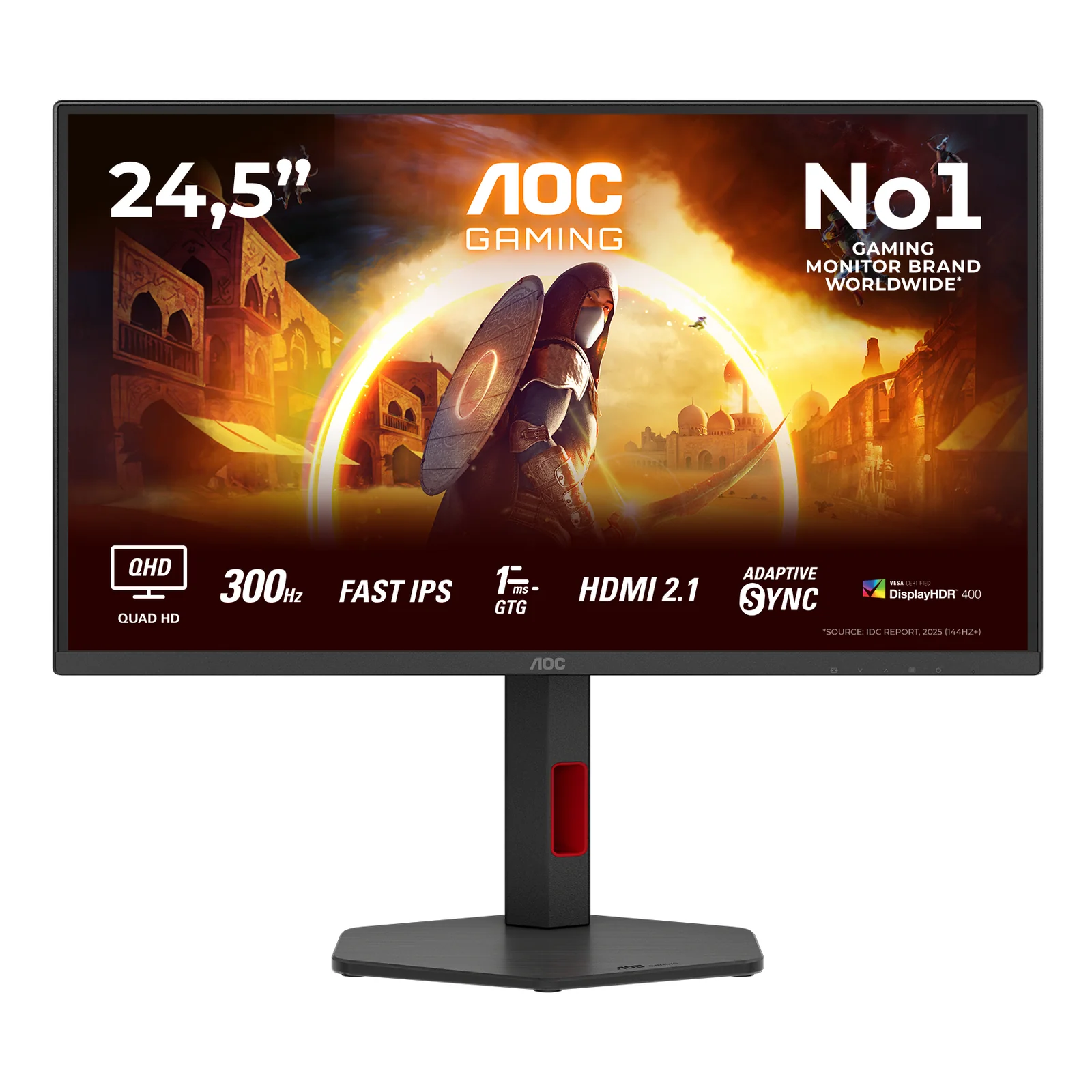 G4 Q25G4SR écran plat de PC 62,2 cm (24.5") 2560 x 1440 pixels Quad HD LED Noir, Rouge
