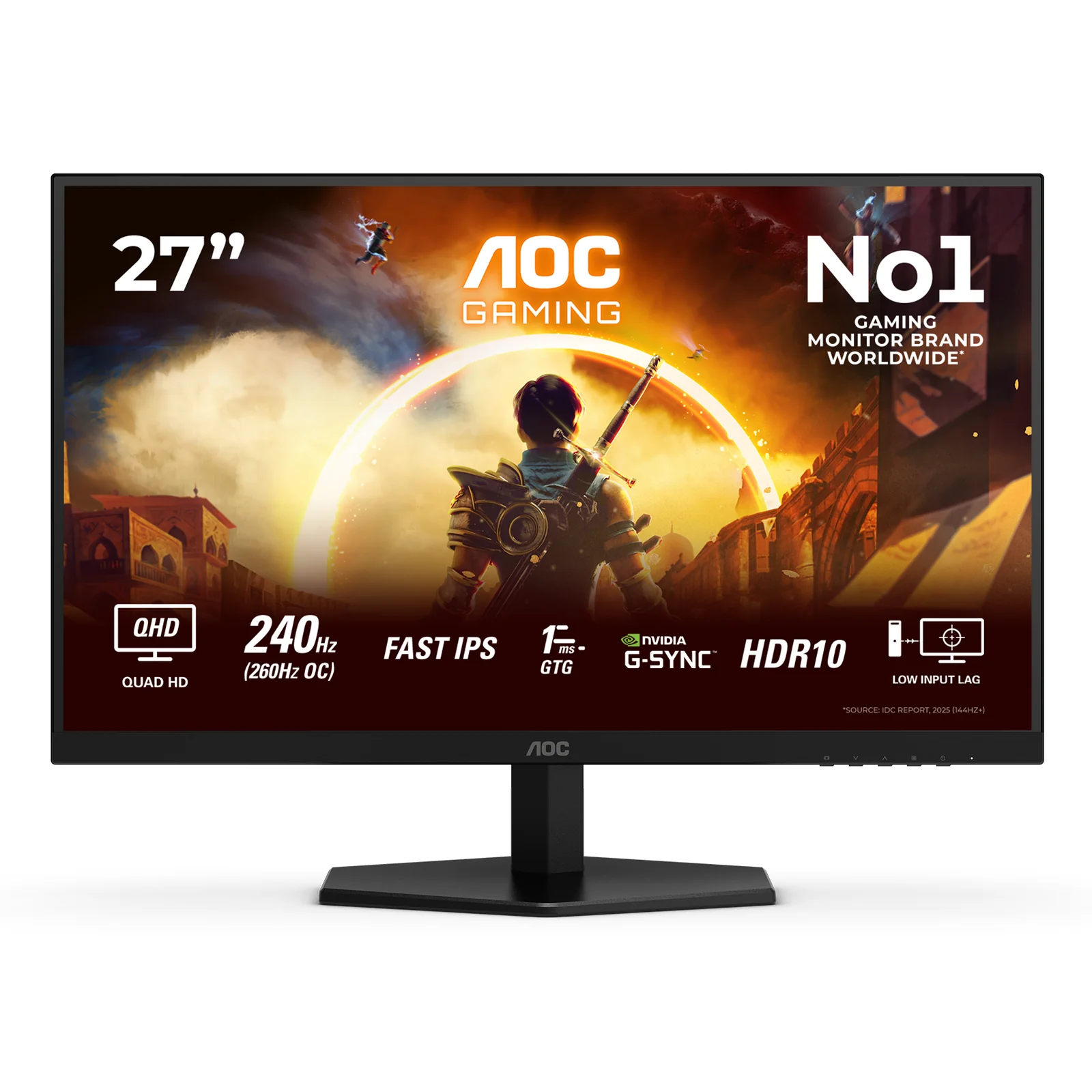 G4 Q27G42ZE écran plat de PC 68,6 cm (27") 2560 x 1440 pixels Quad HD LCD Noir, Rouge