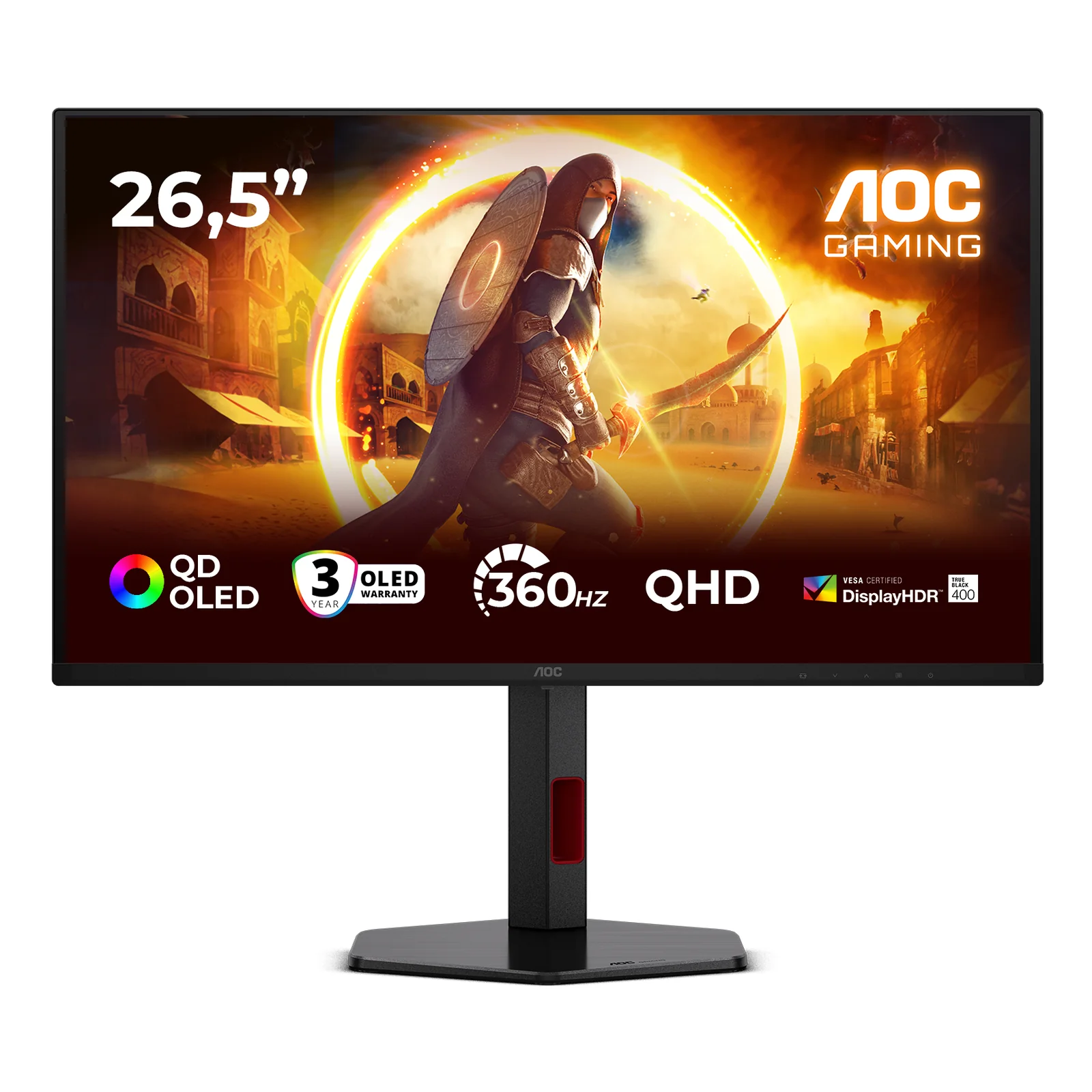 G4 Q27G4SDR écran plat de PC 67,3 cm (26.5") 2560 x 1440 pixels Quad HD QD-OLED Noir, Rouge