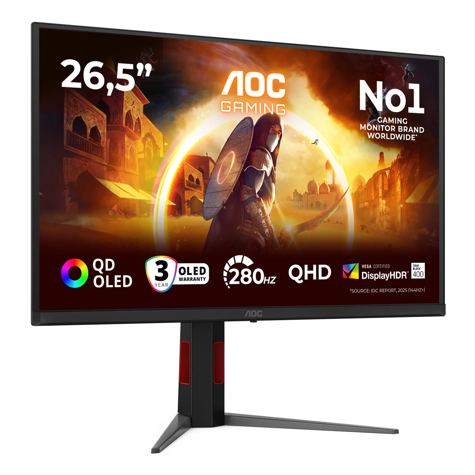 AOC G4 Q27G4ZD écran plat de PC 67,3 cm (26.5") 2560 x 1440 pixels Quad HD QD-OLED Noir, Rouge