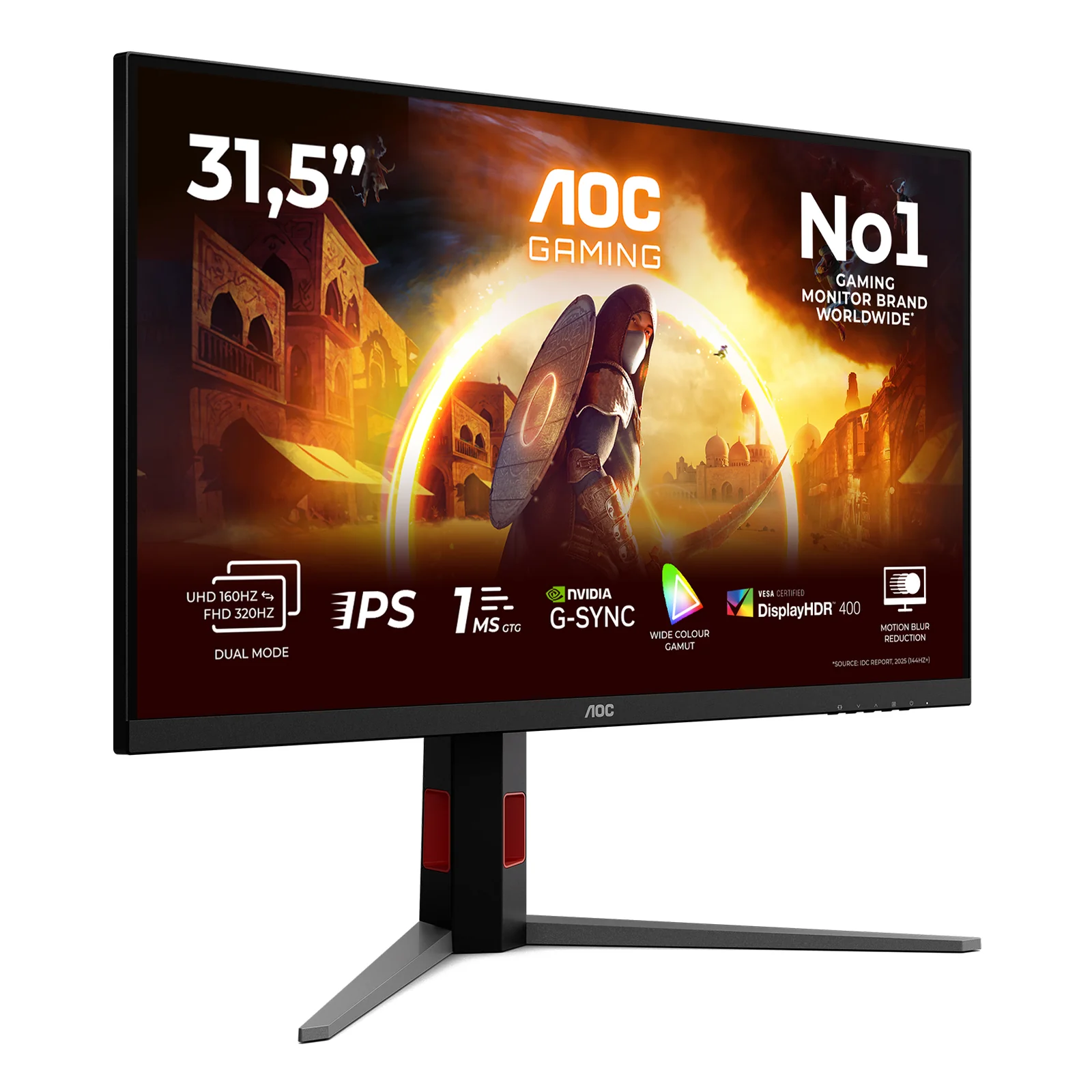 AOC G4 U32G4U écran plat de PC 80 cm (31.5") 3840 x 2160 pixels 4K Ultra HD Noir, Rouge