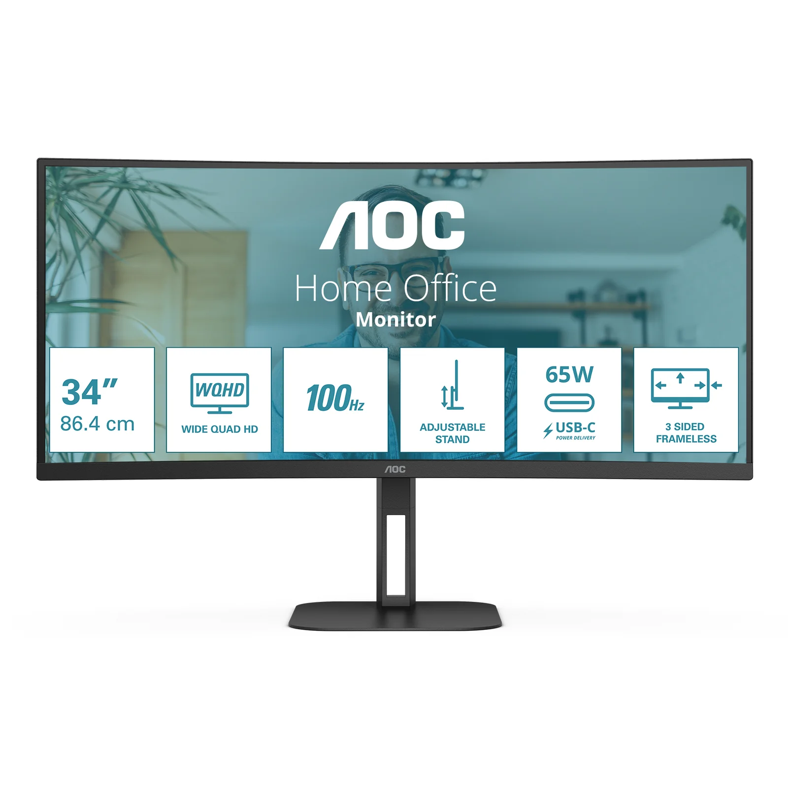 V5 CU34V5C/BK écran plat de PC 86,4 cm (34") 3440 x 1440 pixels Wide Quad HD LED Noir