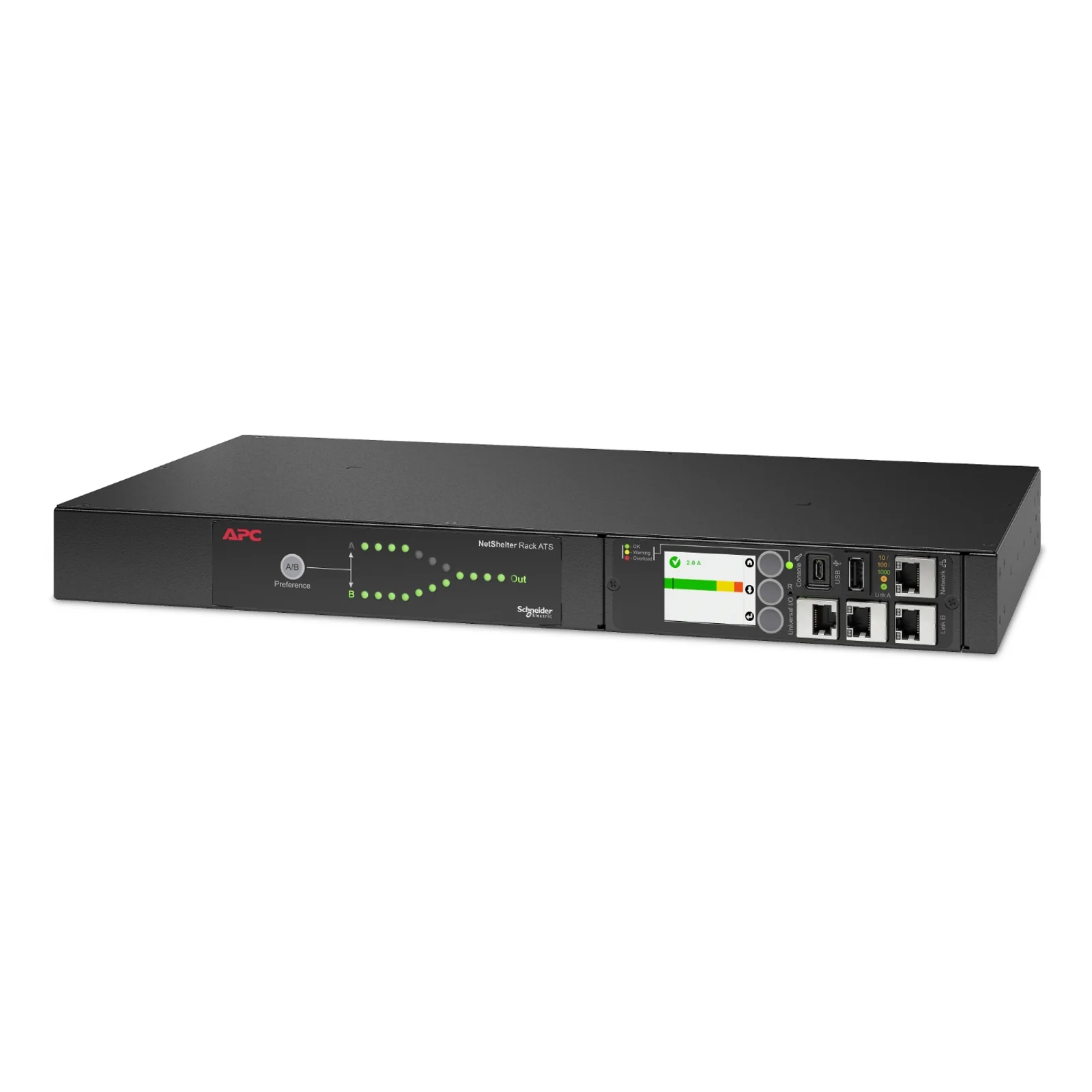 Automatic Transfer Switch AP4423A - (8x) C13 + (1x) C19, 3680W, montable en rack 1U