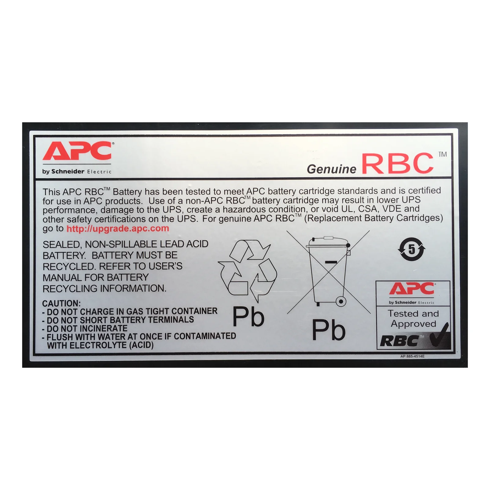 APC Cartouche de batterie de rechange RBC55 (OEM)