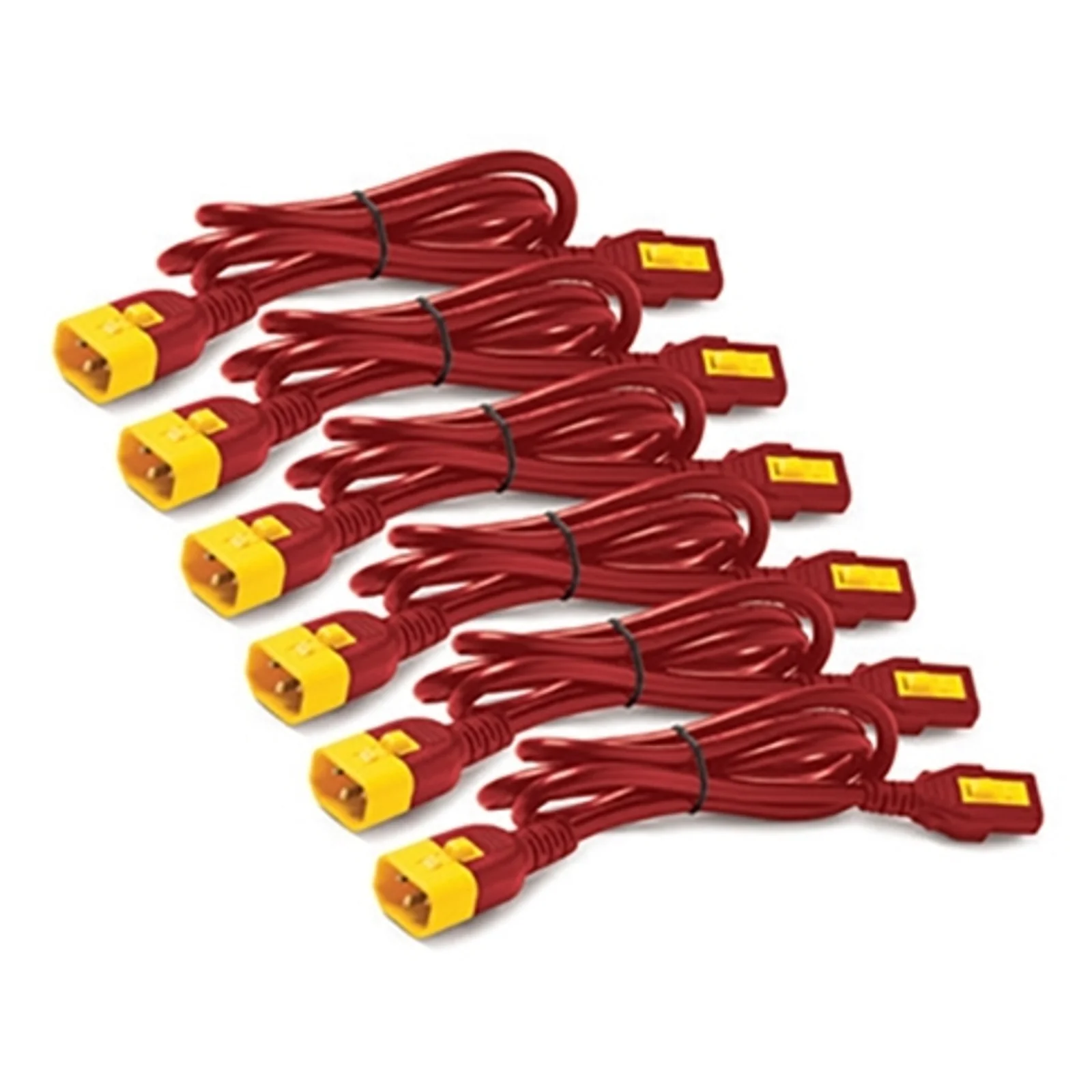 Power Cord Kit (6 ea), Locking, C13 to C14, 1.2m, Red - Professionnels