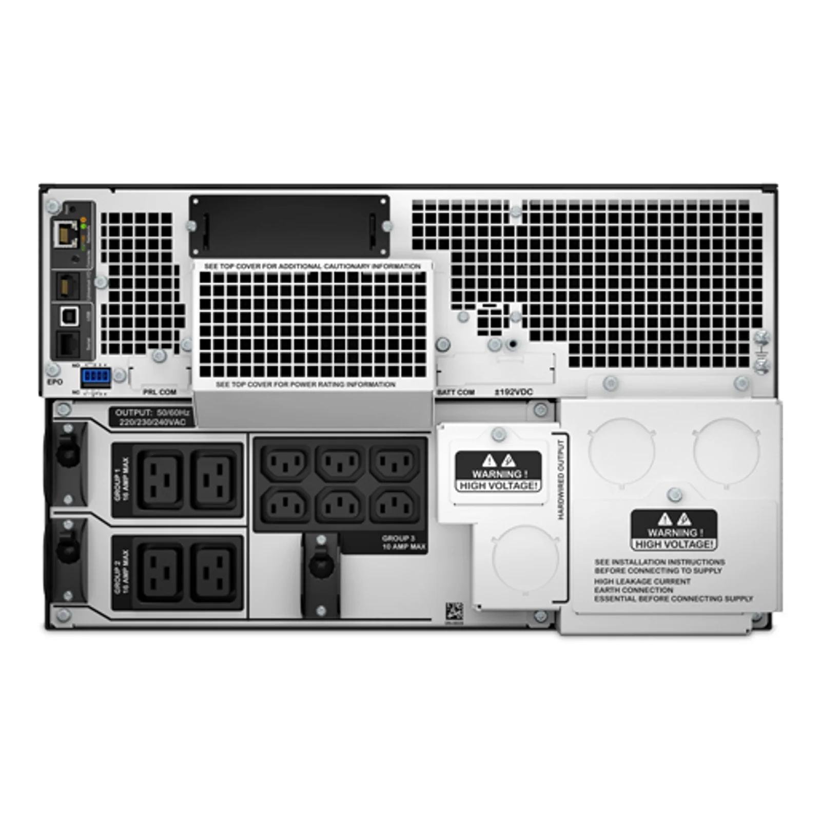 APC Smart-UPS On-Line SRT8KRMXLI - 8kW/VA, 6x C13 + 4x C19 + sortie monophasée câblée, montable en rack, NMC intégré