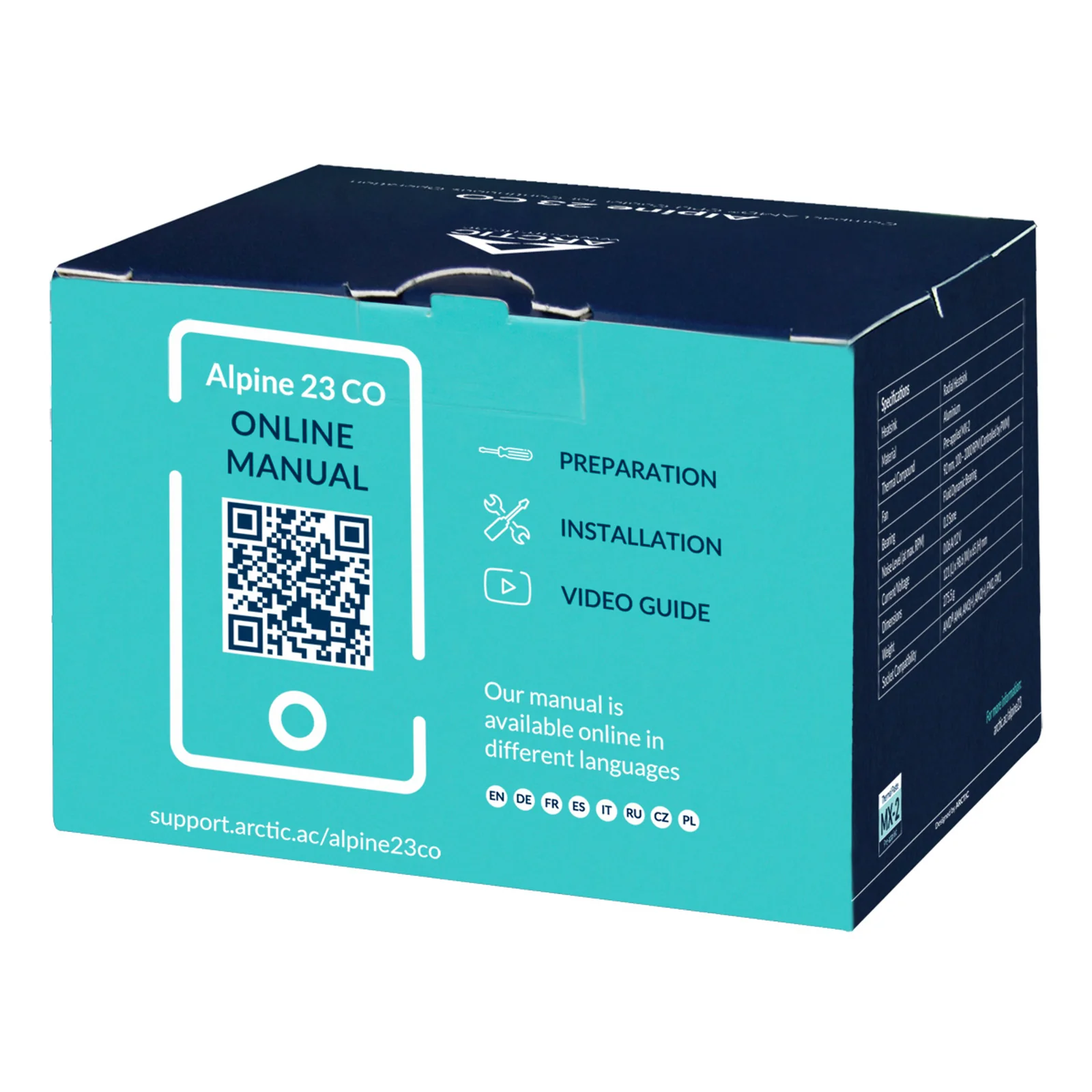 ARCTIC Alpine 23 CO Processeur Refroidisseur d'air 9 cm Aluminium, Noir 1 pièce(s)