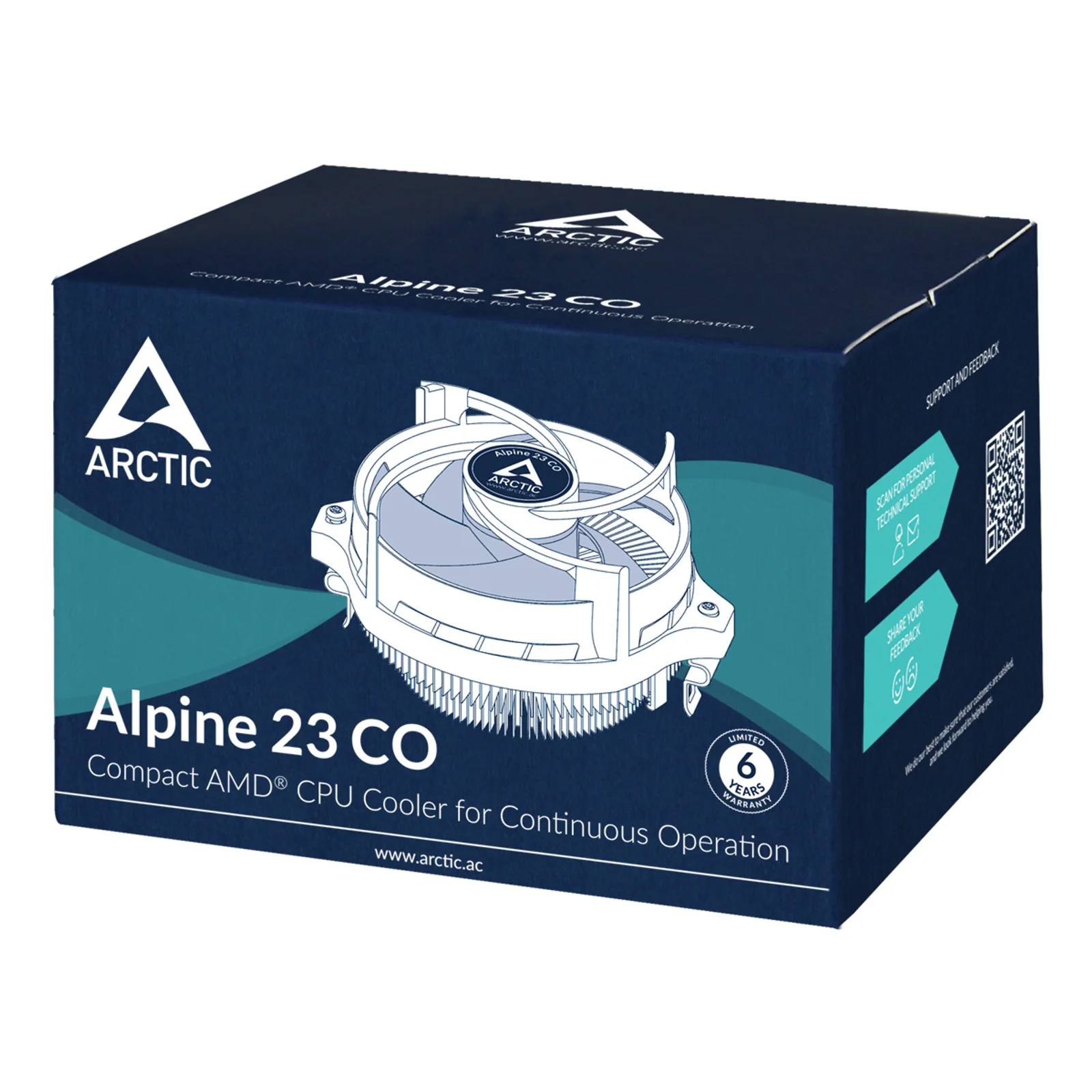 ARCTIC Alpine 23 CO Processeur Refroidisseur d'air 9 cm Aluminium, Noir 1 pièce(s)
