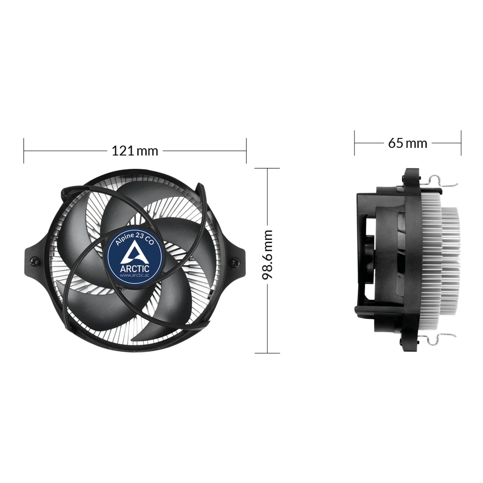 ARCTIC Alpine 23 CO Processeur Refroidisseur d'air 9 cm Aluminium, Noir 1 pièce(s)