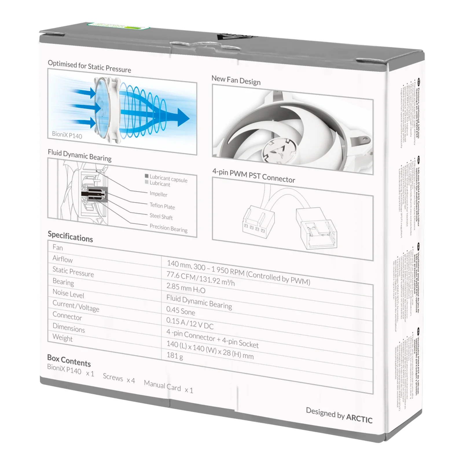 ARCTIC BioniX P140 Boitier PC Ventilateur 14 cm Gris, Blanc
