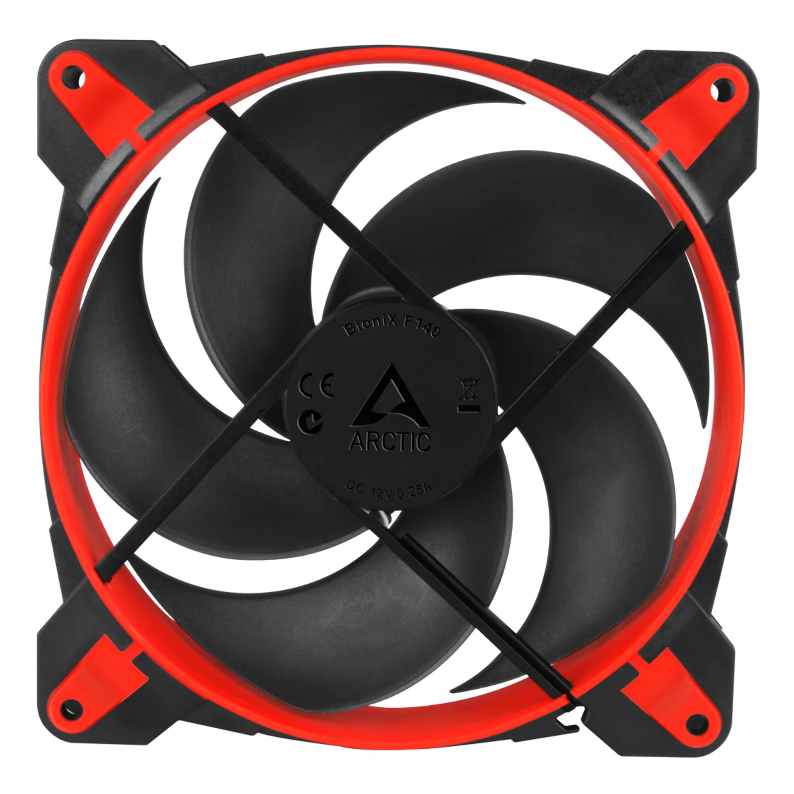 ARCTIC BioniX P140 Boitier PC Ventilateur 14 cm Noir, Rouge
