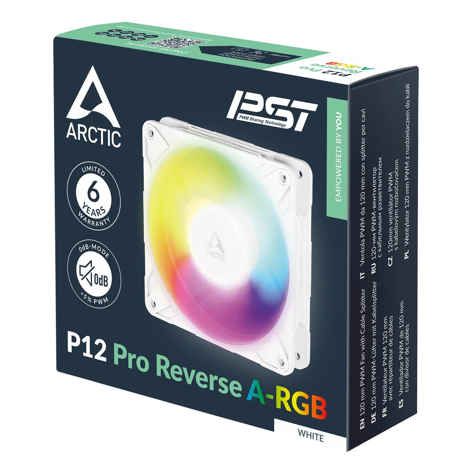 ARCTIC Freezer P12 Pro Reverse A-RGB (White) Boitier PC Ventilateur 12 cm Blanc 1 pièce(s)