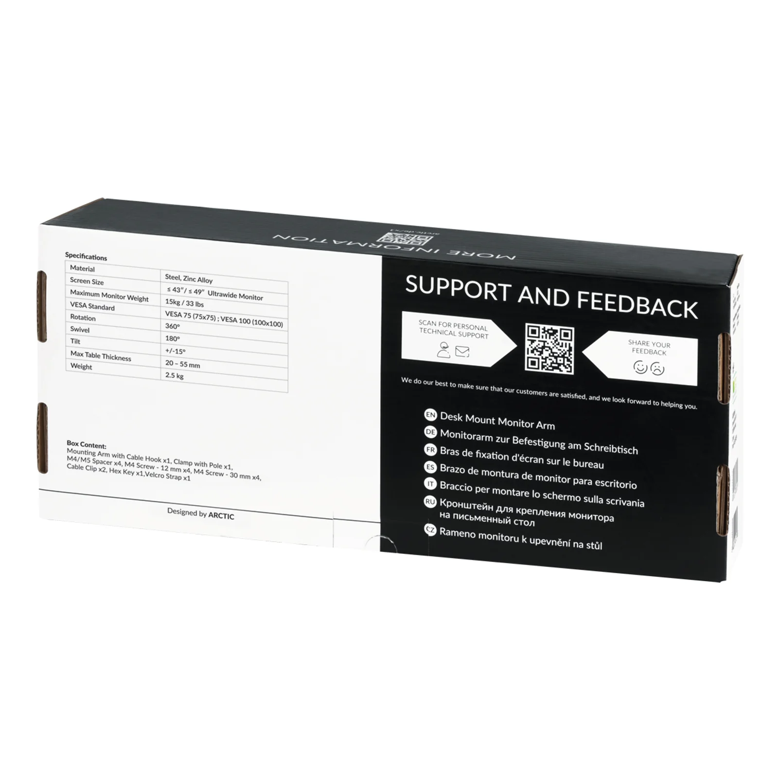 ARCTIC X1 109,2 cm (43") Bureau Noir