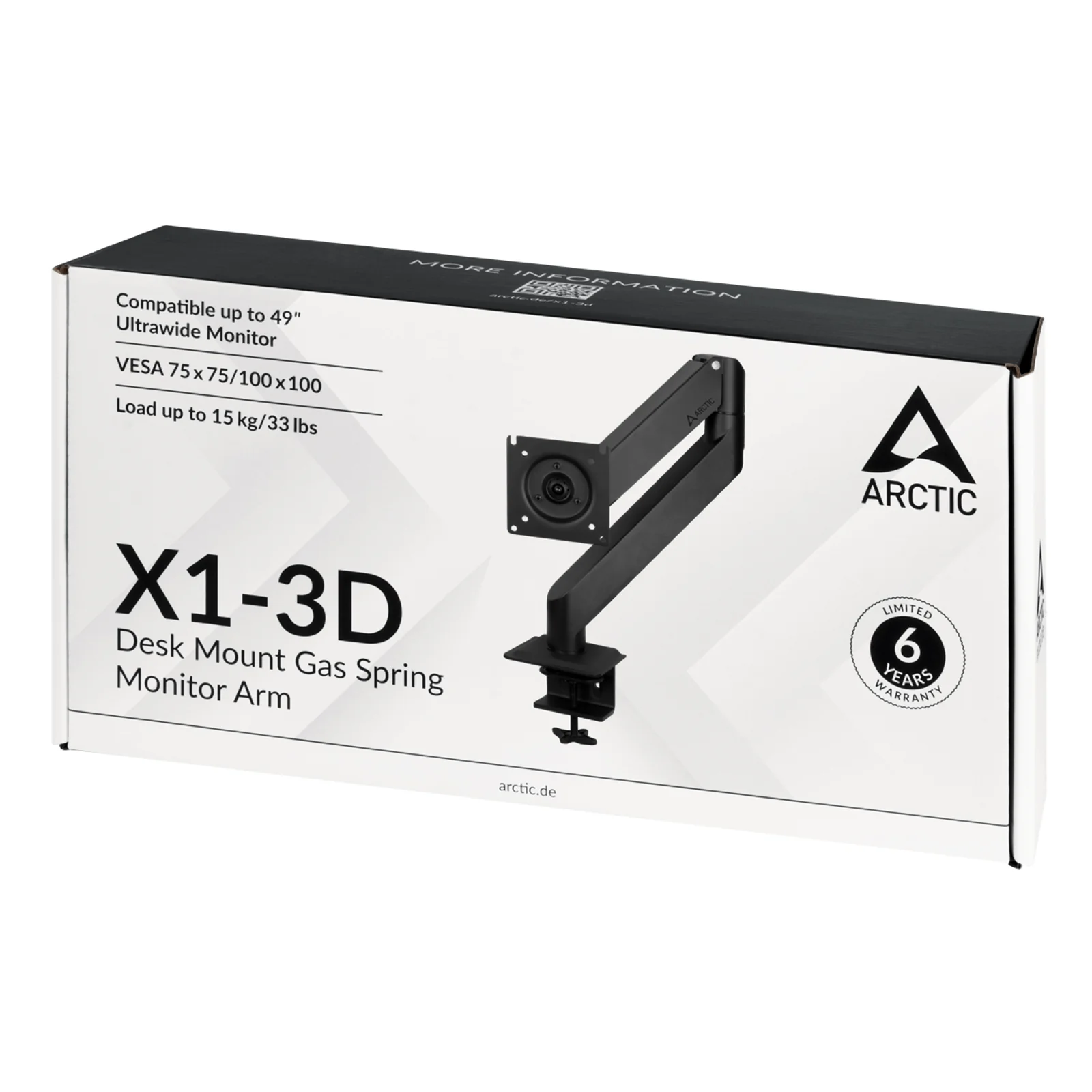 ARCTIC X1-3D 109,2 cm (43") Bureau Noir