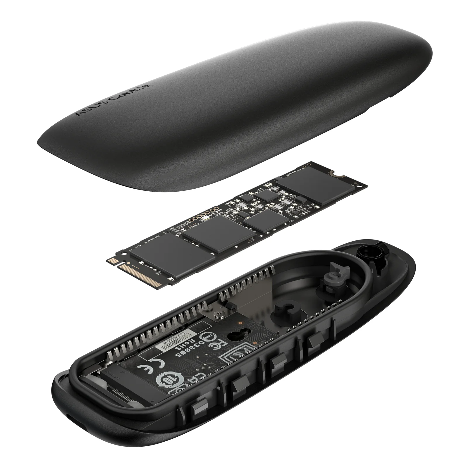 ASUS COBBLE Black (ESD-A1A/BLK) Enceinte ssd Noir M.2