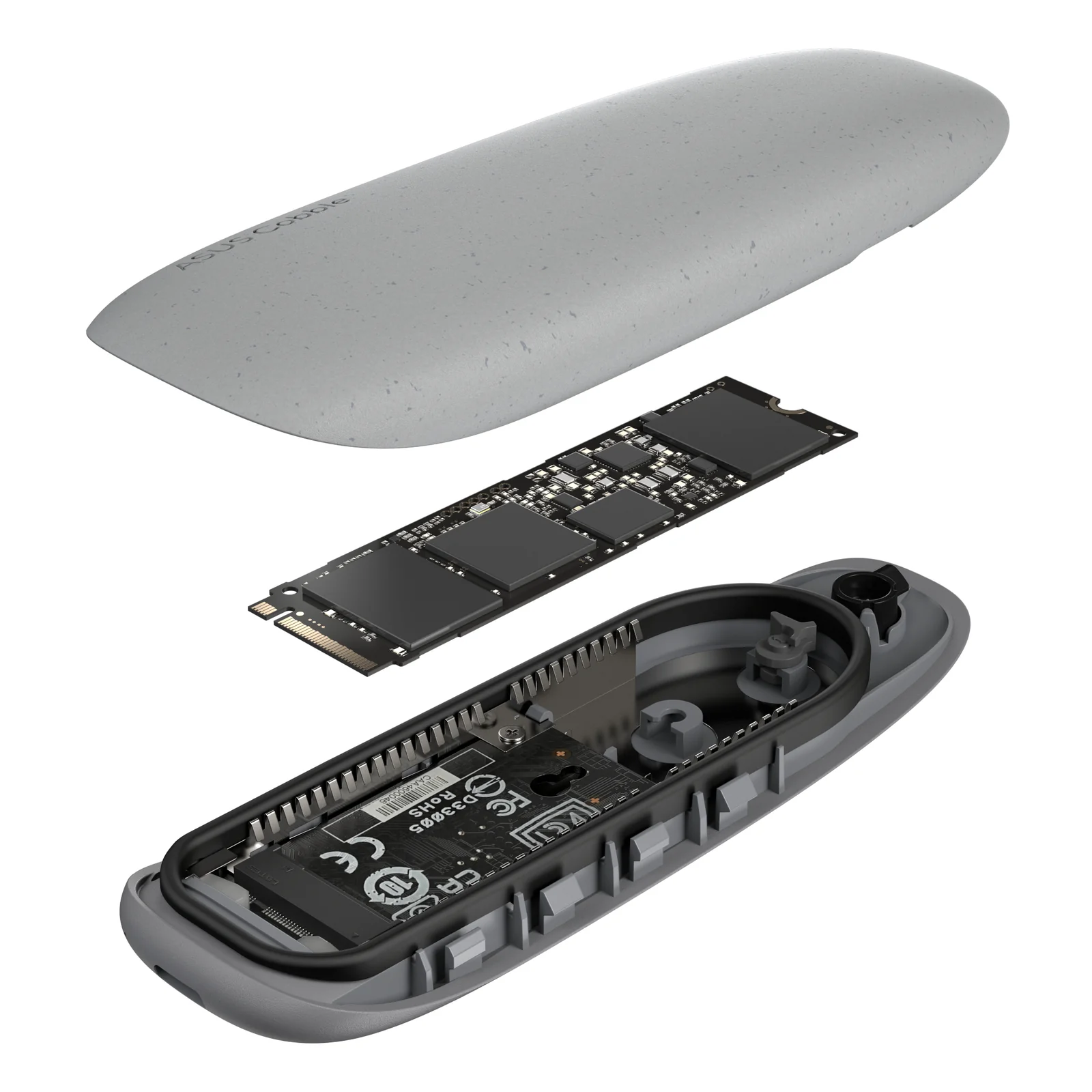 ASUS COBBLE Gray Enceinte ssd Gris M.2