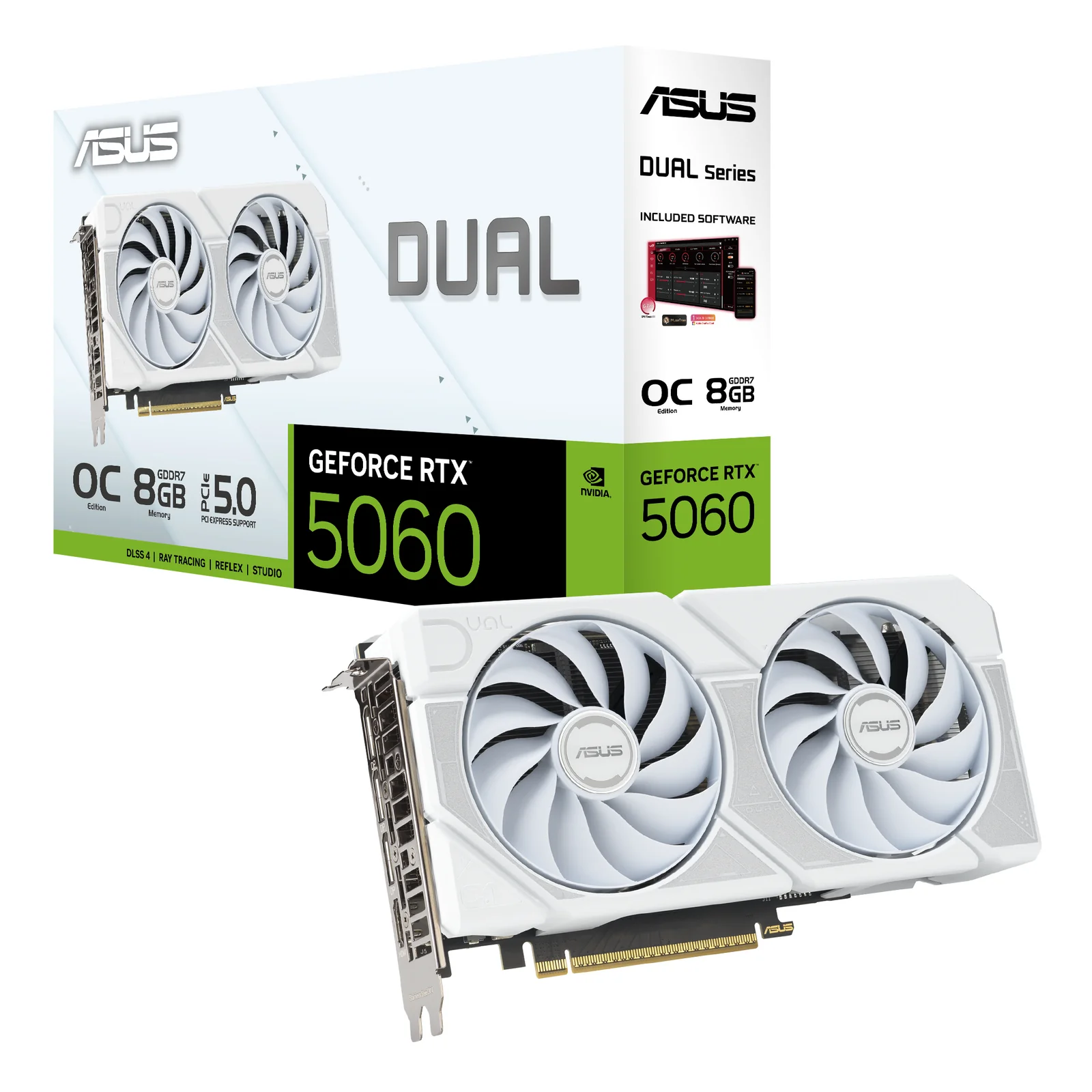 ASUS Dual -RTX5060-O8G-WHITE NVIDIA GeForce RTX 5060 8 Go GDDR7