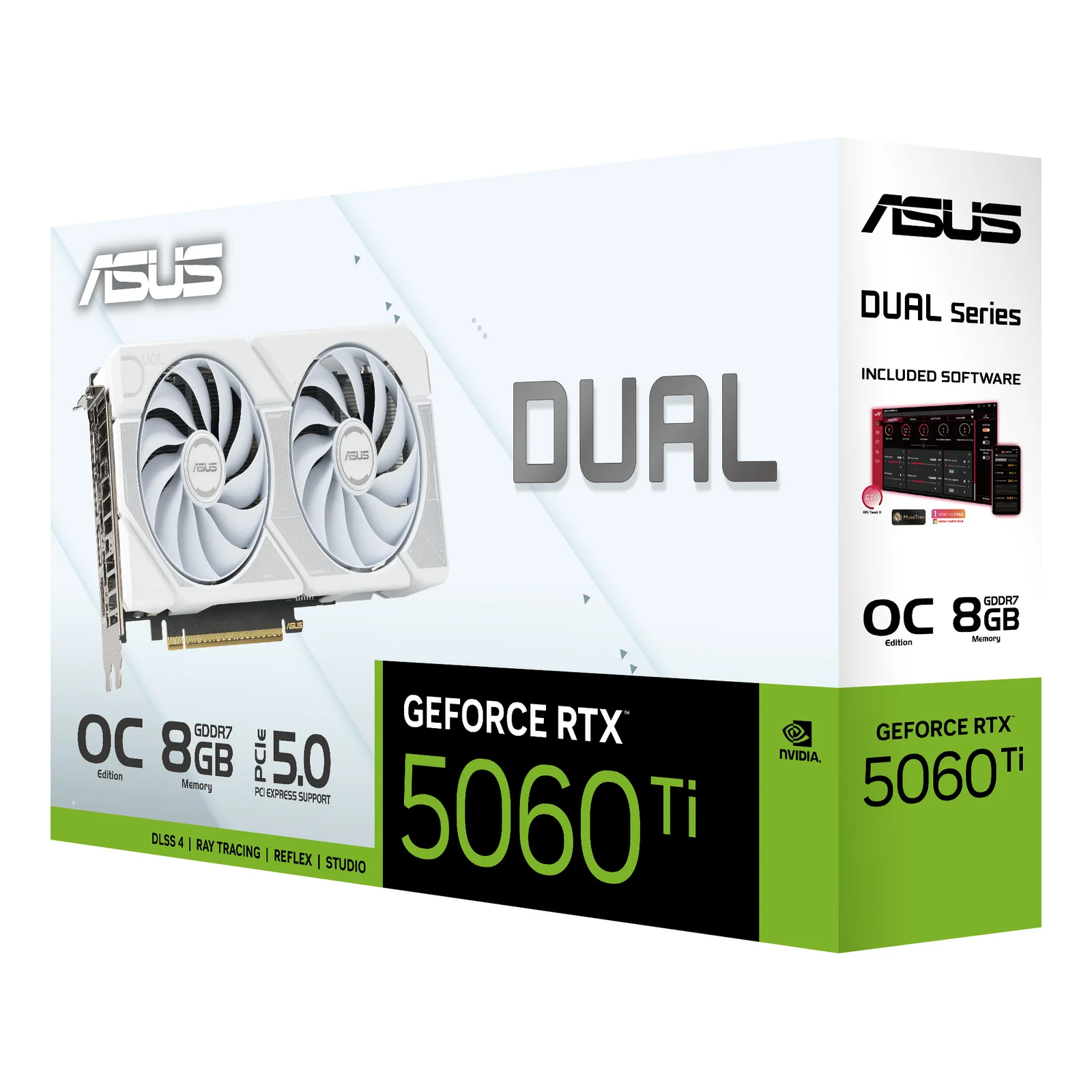 ASUS Dual -RTX5060TI-O8G-WHITE NVIDIA GeForce RTX 5060 Ti 8 Go GDDR7