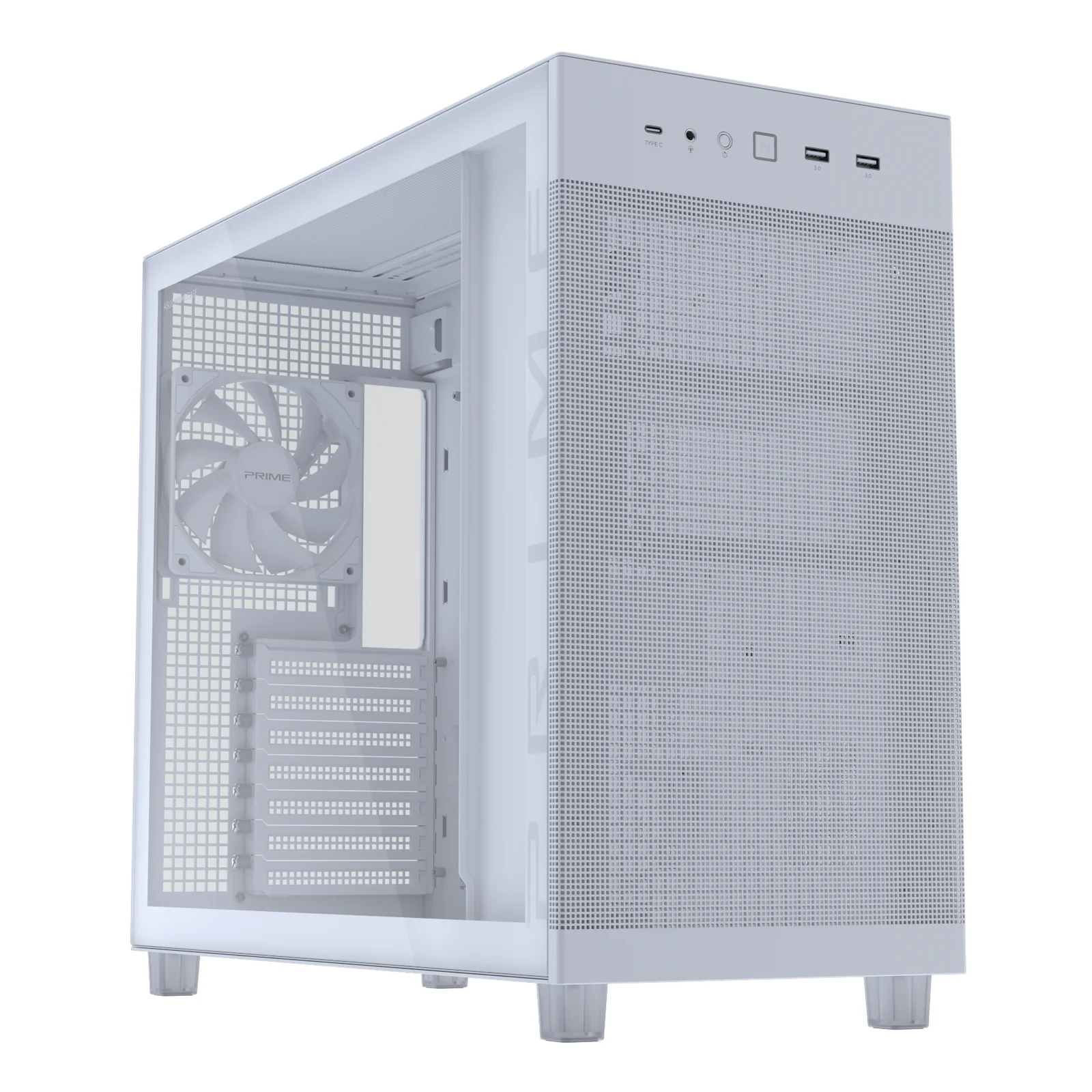 ASUS PRIME AP303 TG White Midi Tower Blanc