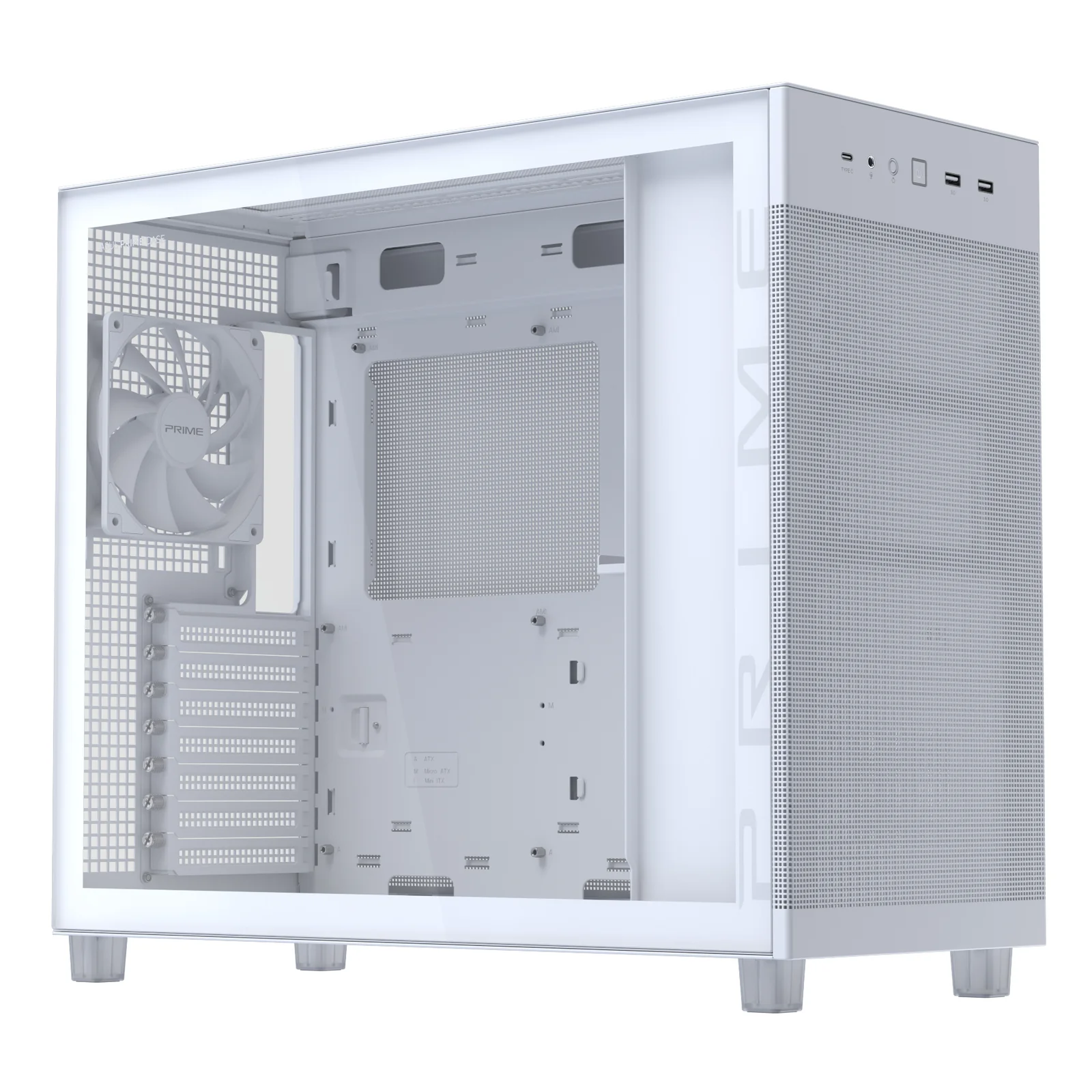 ASUS PRIME AP303 TG White Midi Tower Blanc